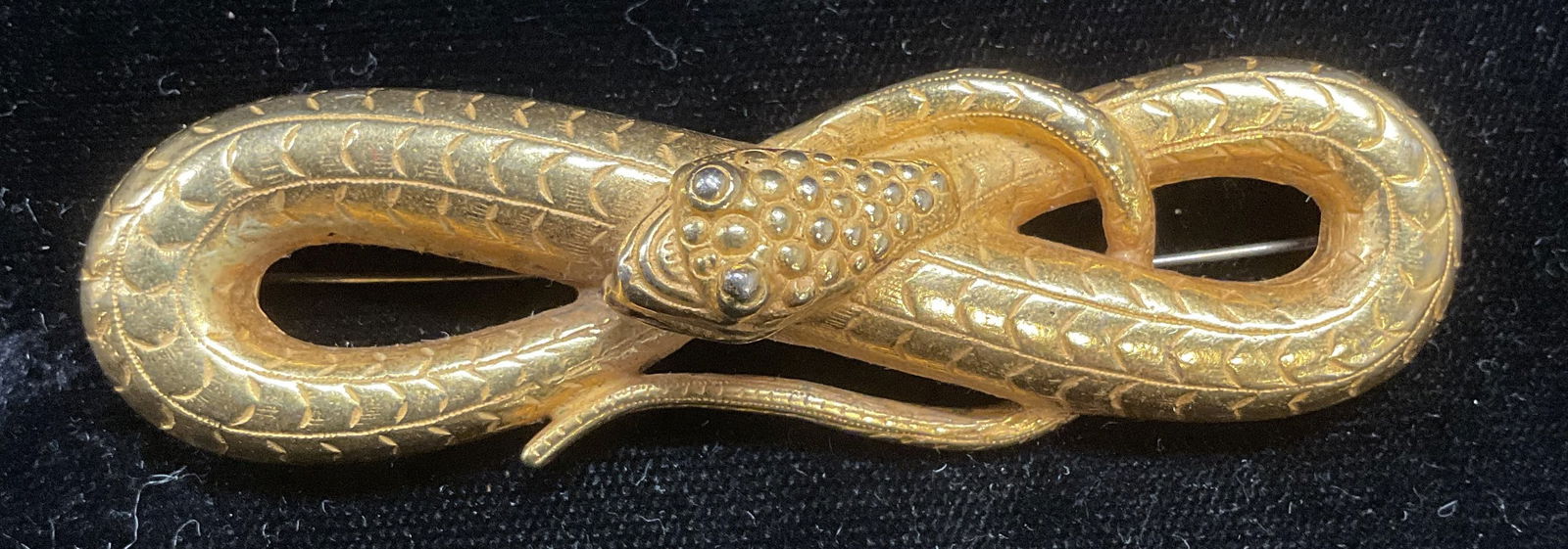 Vintage Gold Tone Snake Brooch, 3 inches (1 of 6)