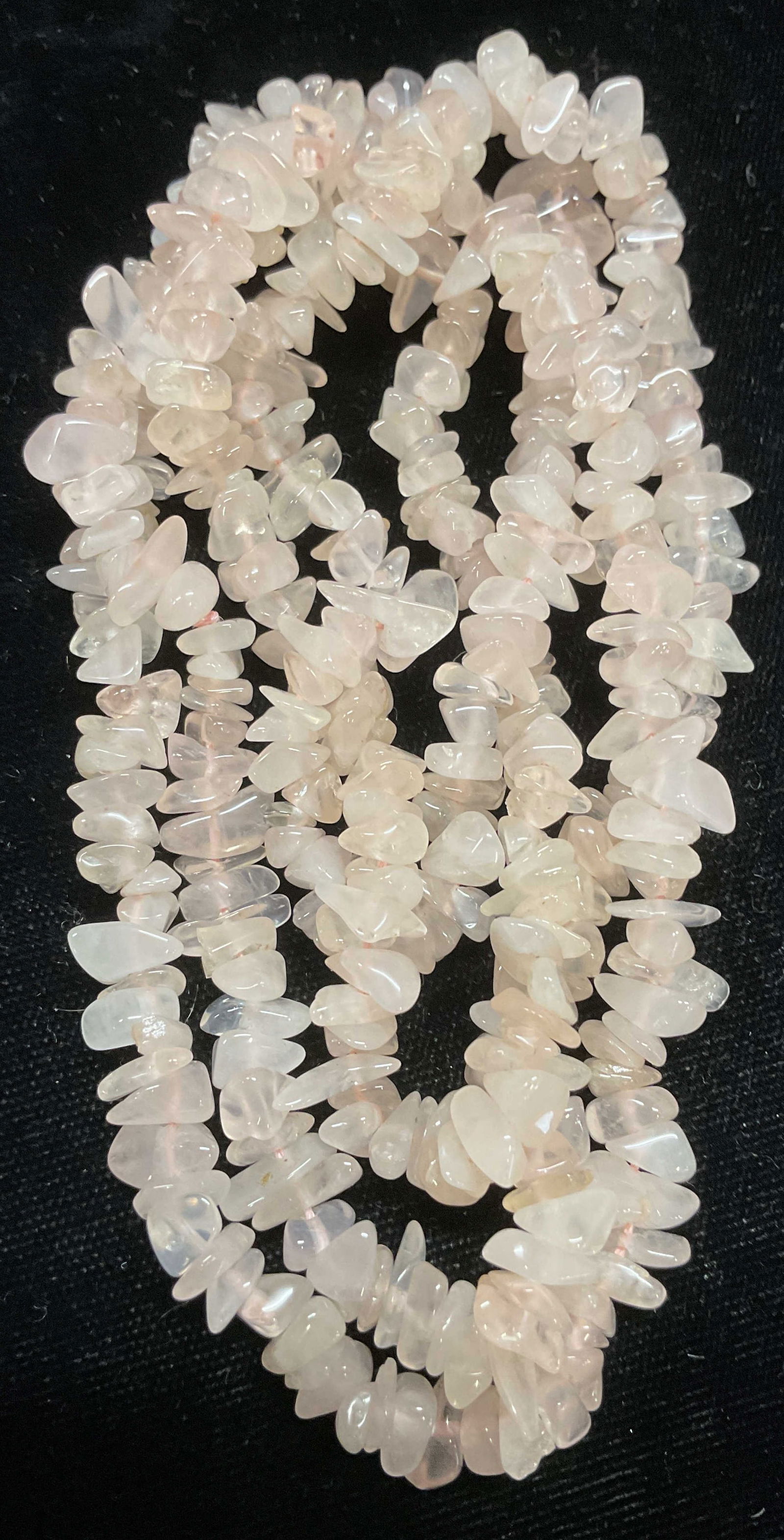 Vintage Rose Quartz Chip Beaded Necklace (1 of 6)