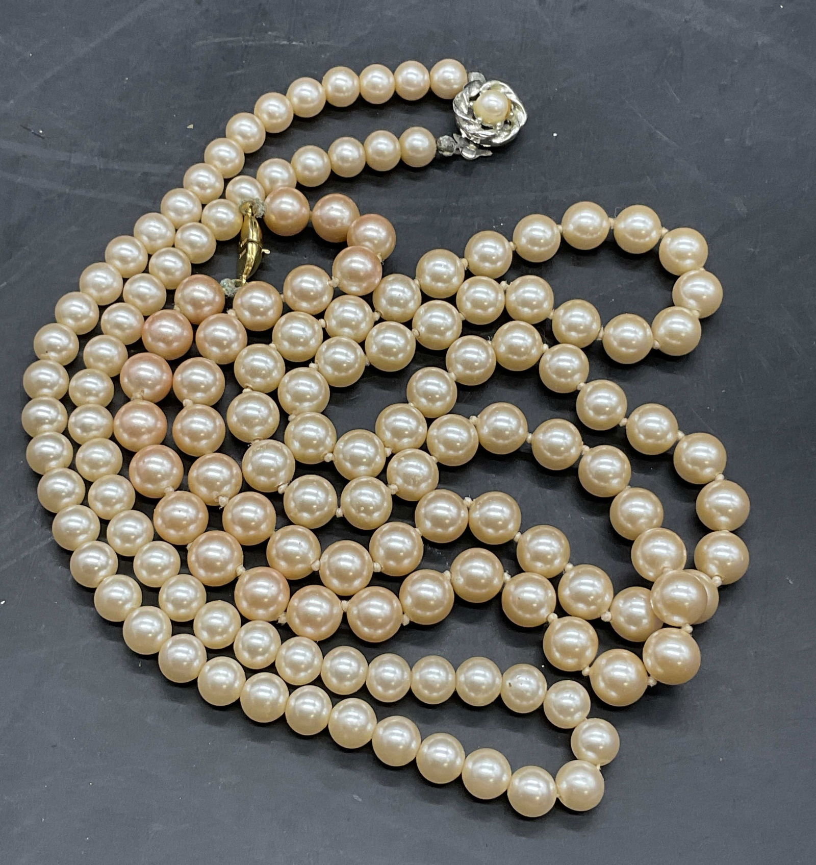 Lot 2 Vintage Pearlescent Bead Necklaces, MONET + (1 of 7)