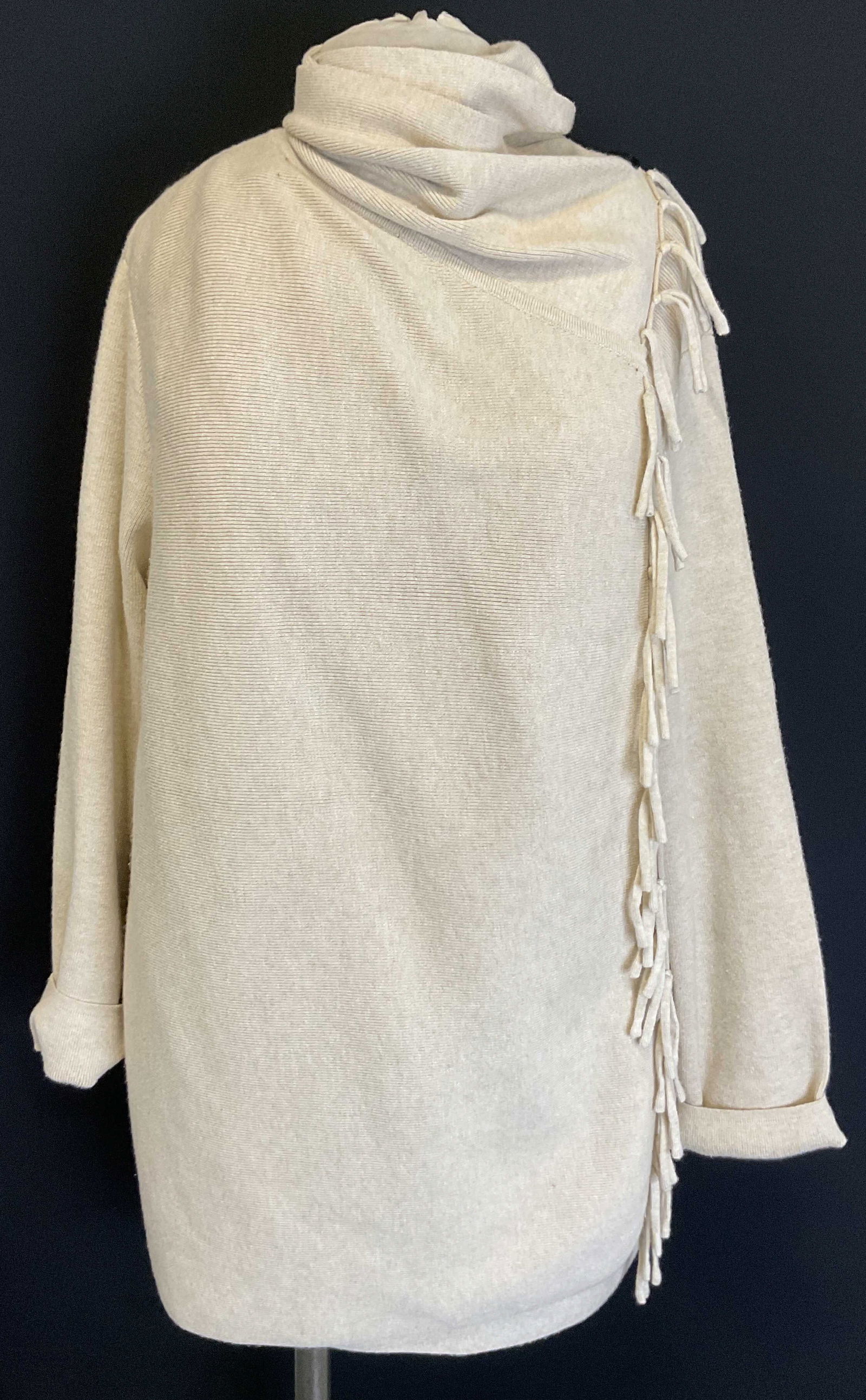 Vtg Rafaella Beige Polyester Wrap Jacket Coat (1 of 10)