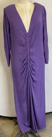 Vtg Purple Hand Painted Dragon Sheer Dress