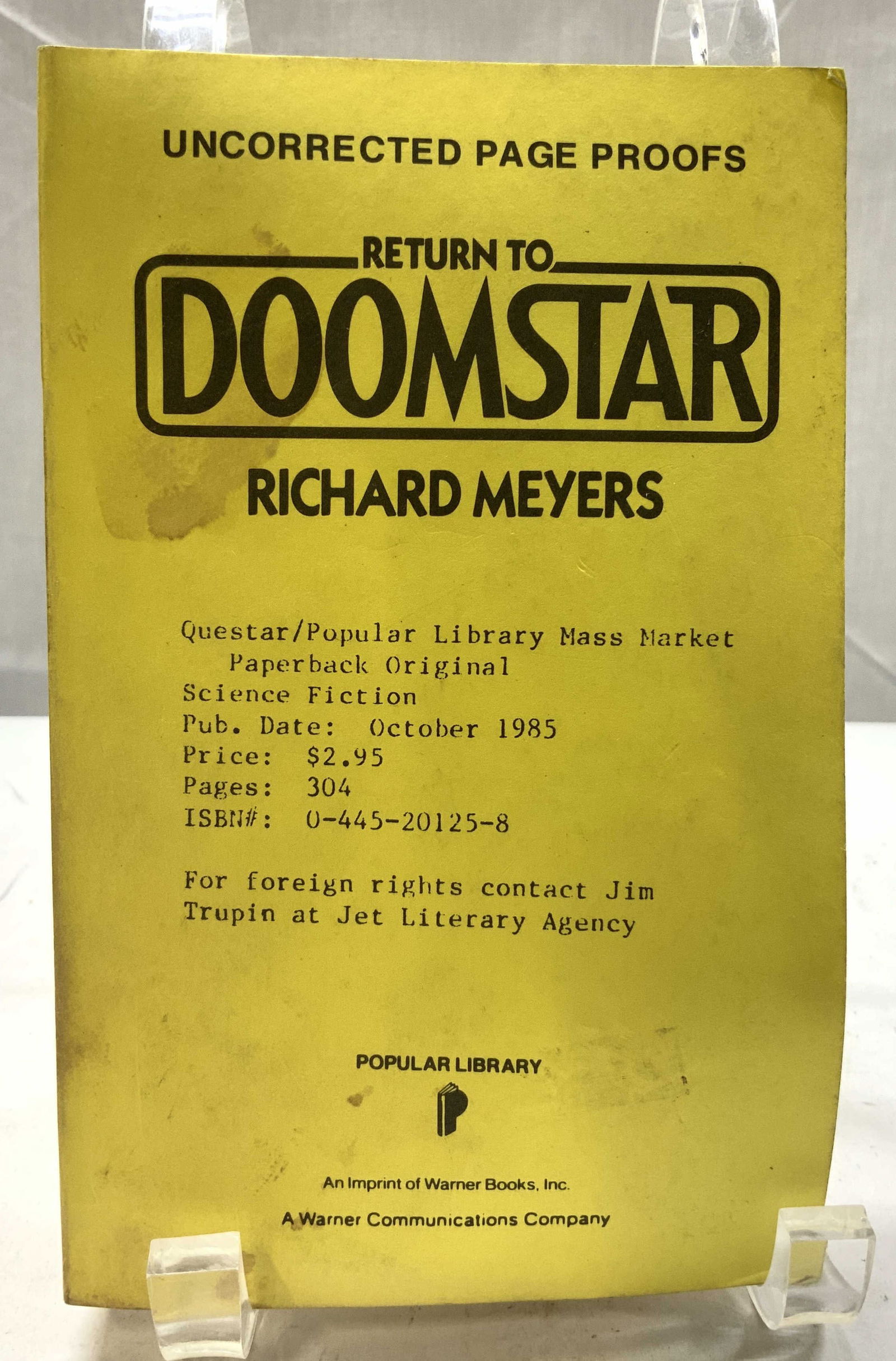 1985 Return to Doomstar Sci-Fi Book RICHARD MEYERS (1 of 6)