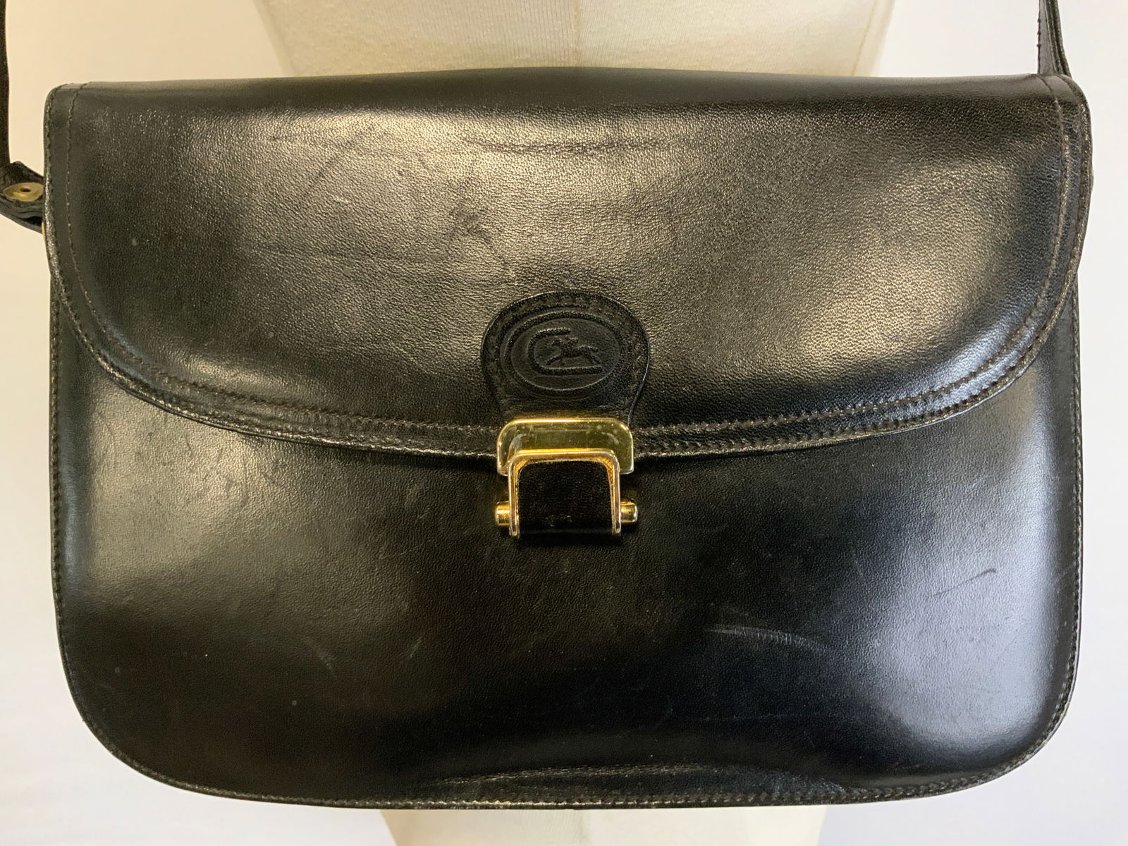 CARLO VALENTI BLK Leather Purse ITALY (1 of 8)