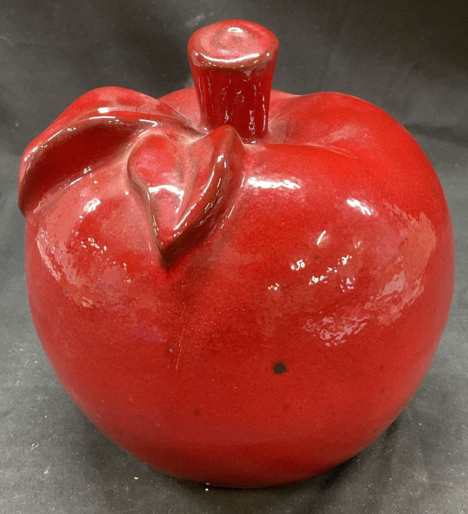 Vtg Ceramic Red Apple Sculpture Paper Weight (1 of 6)