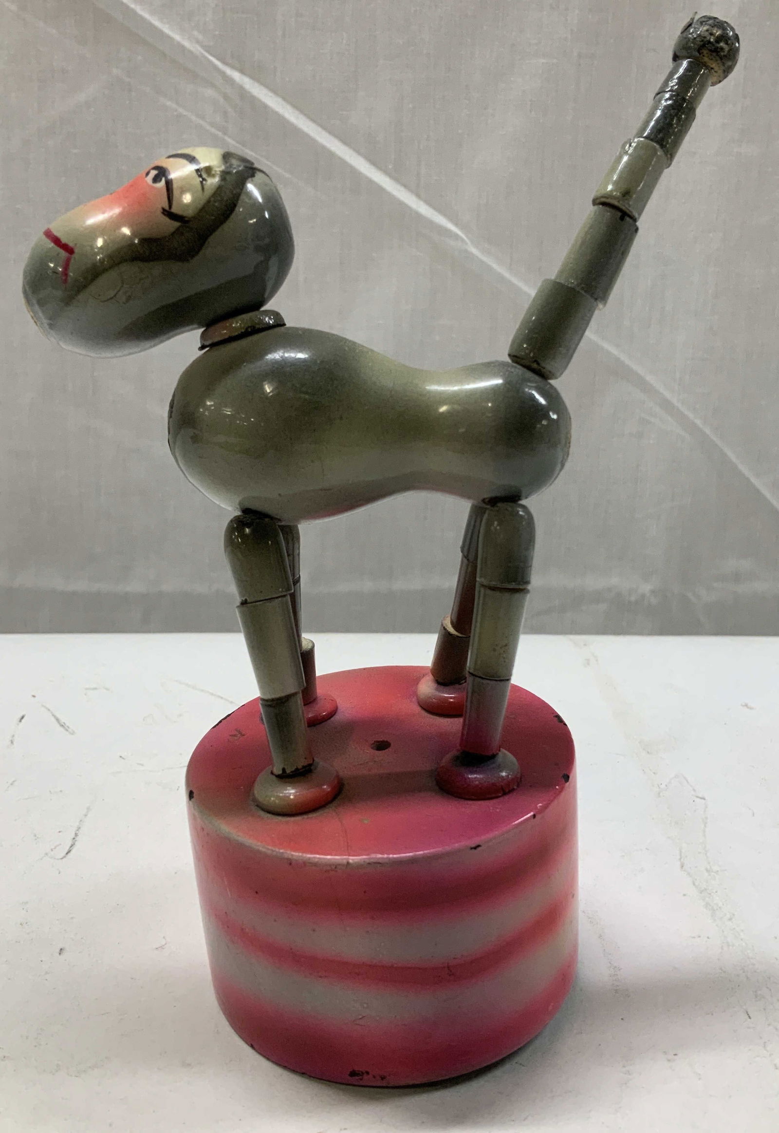 Vntg Wooden Push Articulated Monkey Puppet (1 of 6)