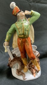 HEREND Dragon Slayer Porcelain Figurine HUNGARY