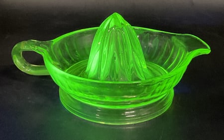 Vintage Uranium Glass Juicer