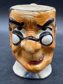 Vintage Hand Painted Ceramic Face Figural Mug