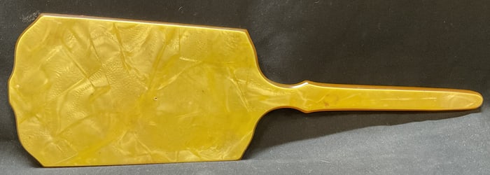 Vtg Vanity Art Deco Yellow Gold Hand Mirror