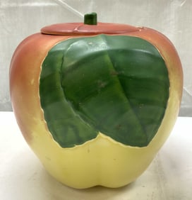 Vintage Blushing Apple Ceramic Cookie Jar