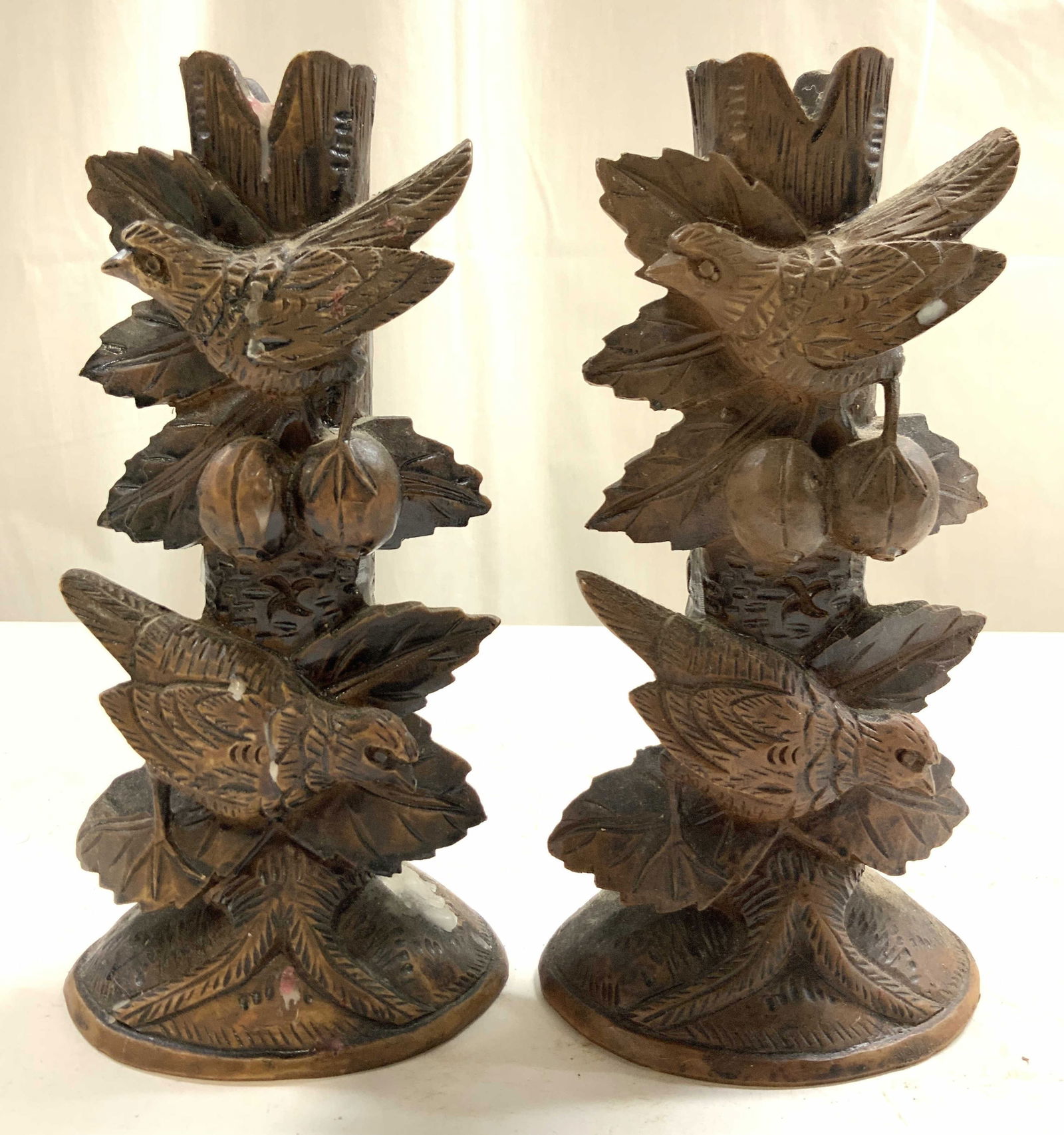 HARVEST GOODS Pr Crvd Resin Candlesticks (1 of 8)