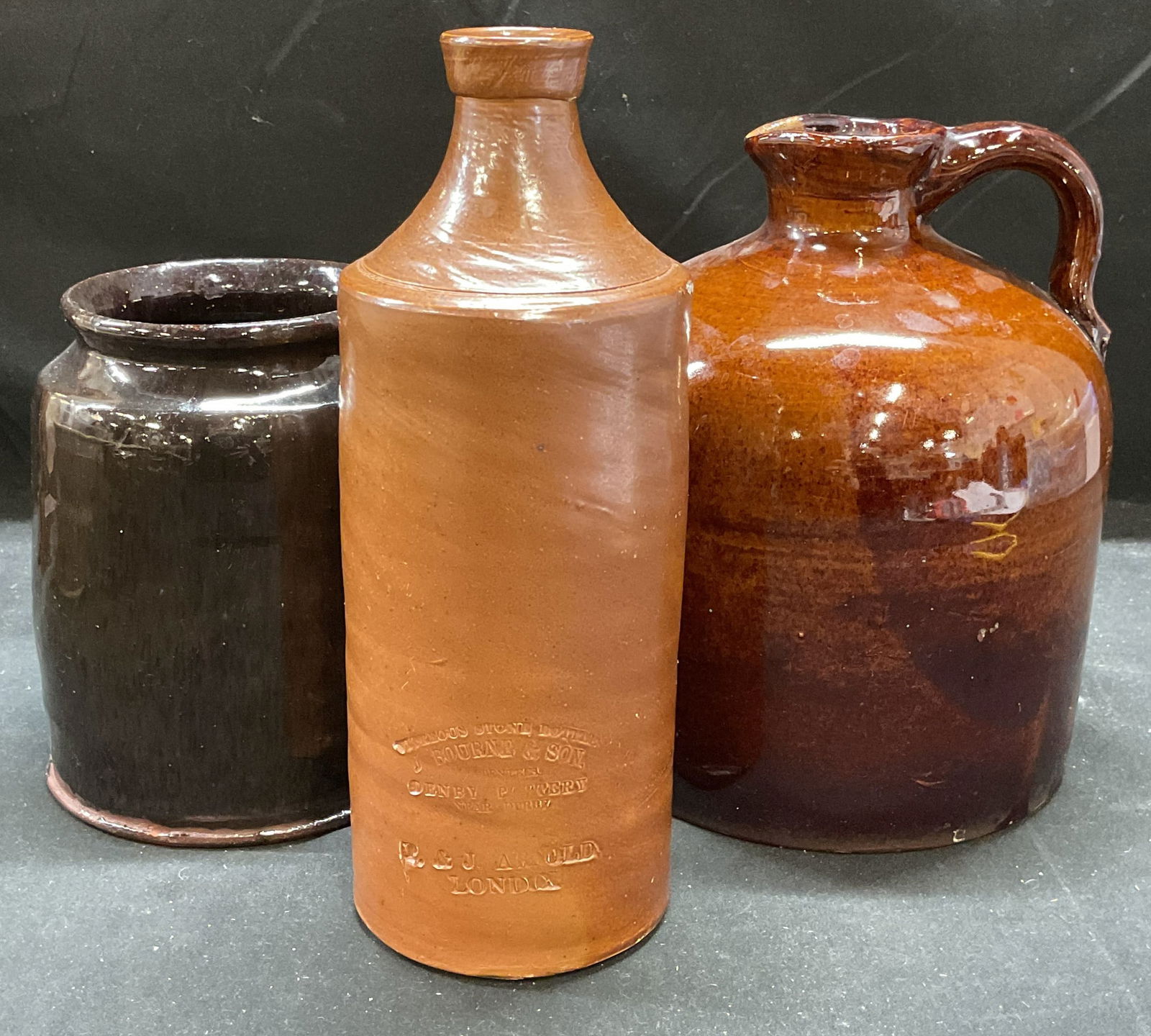 Lot 3 Antique J Bourne Stoneware Bottle +More (1 of 8)