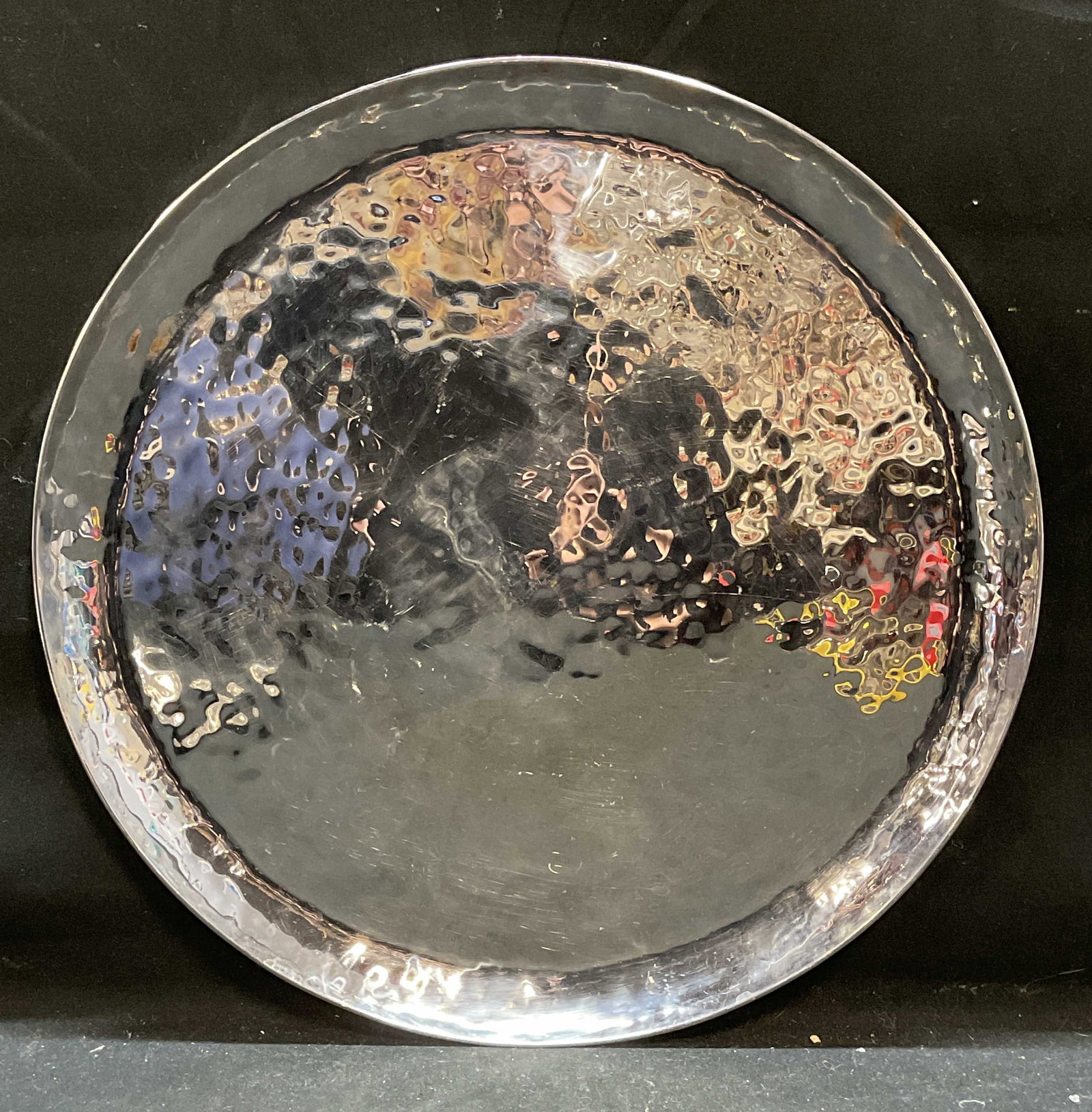Simon Pearce Hammered Silver Pl Round Platter (1 of 7)