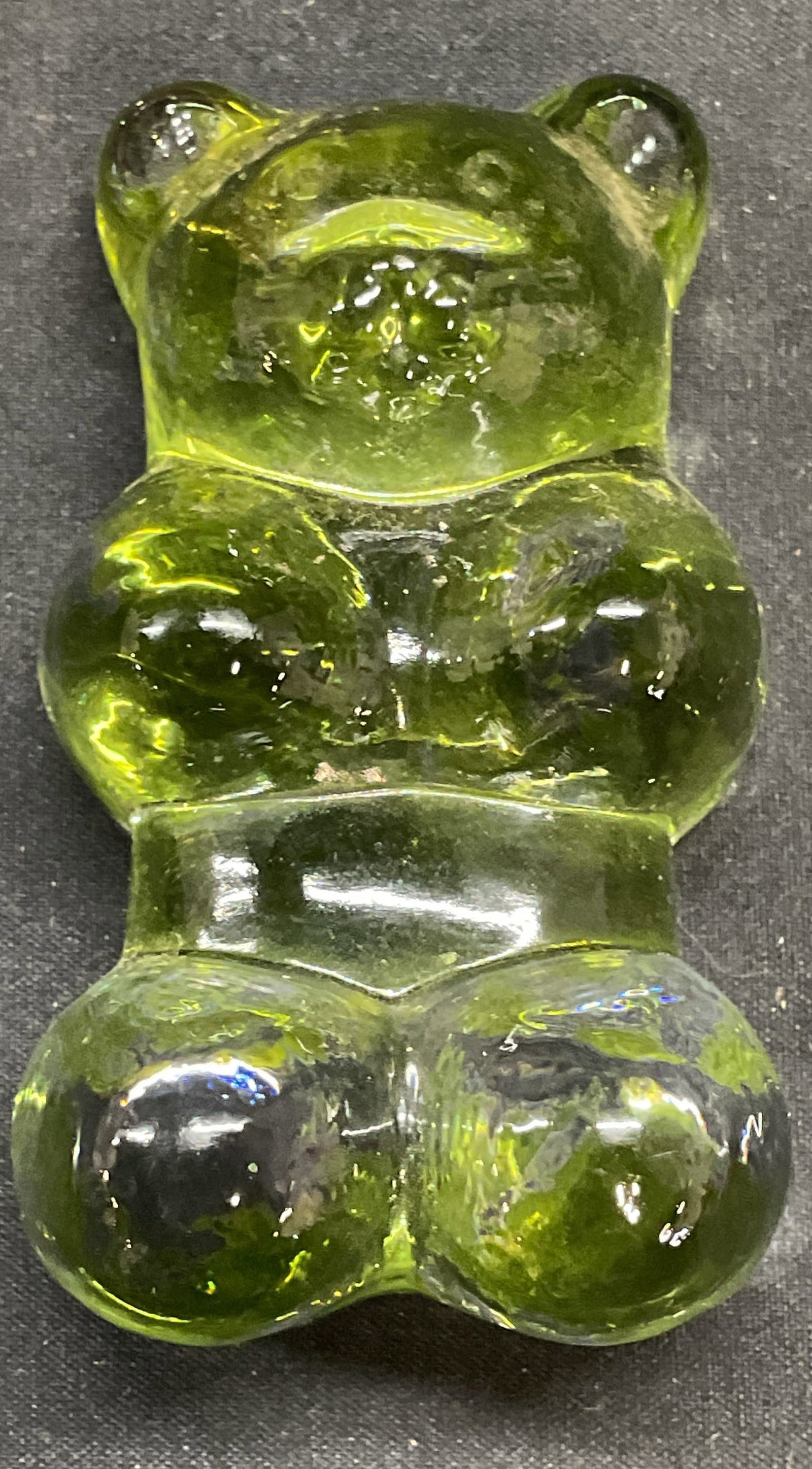 Vtg Green Art Glass Teddy Bear Paperweight (1 of 6)