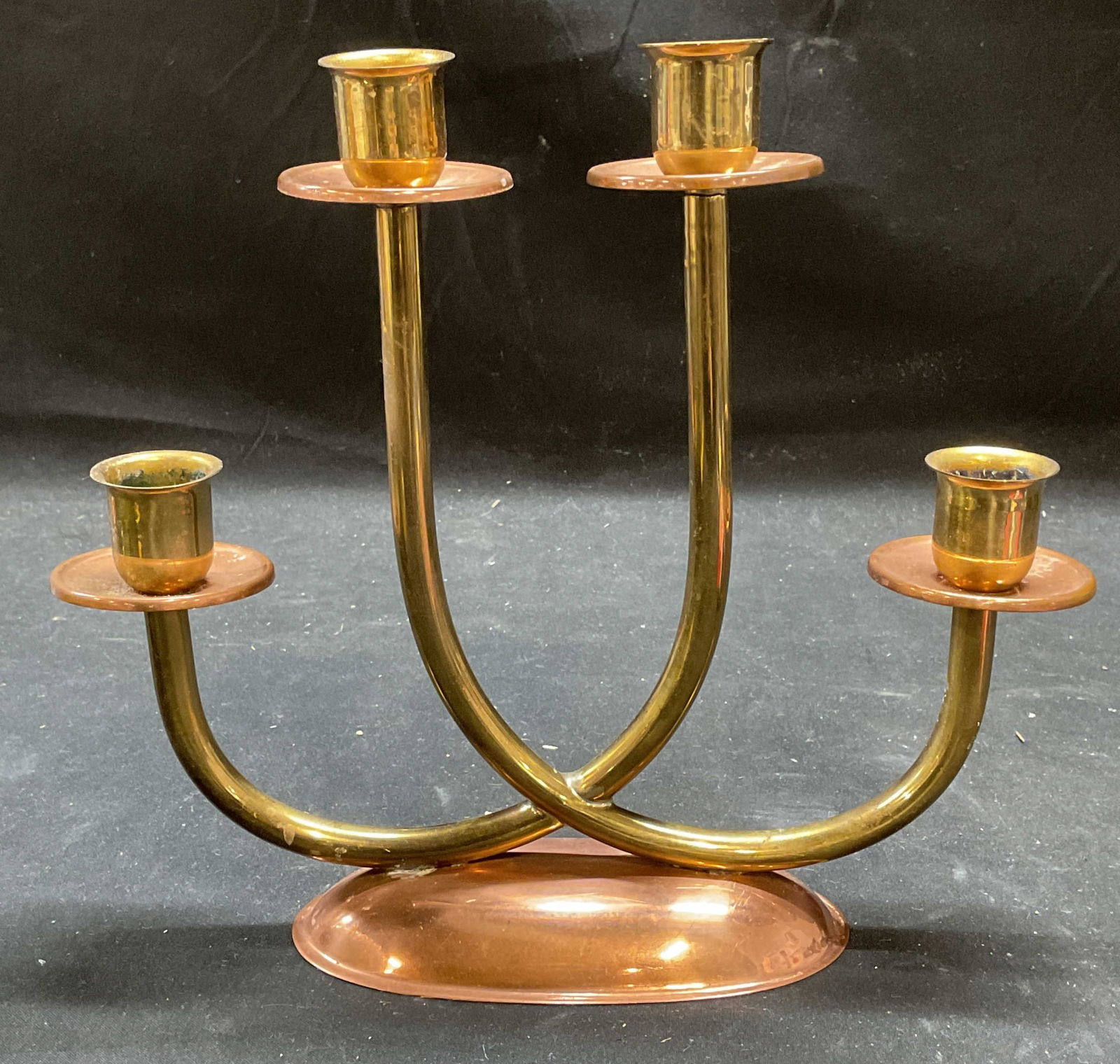 Vintage Copper & Brass 4 Arm Candle Holder (1 of 6)