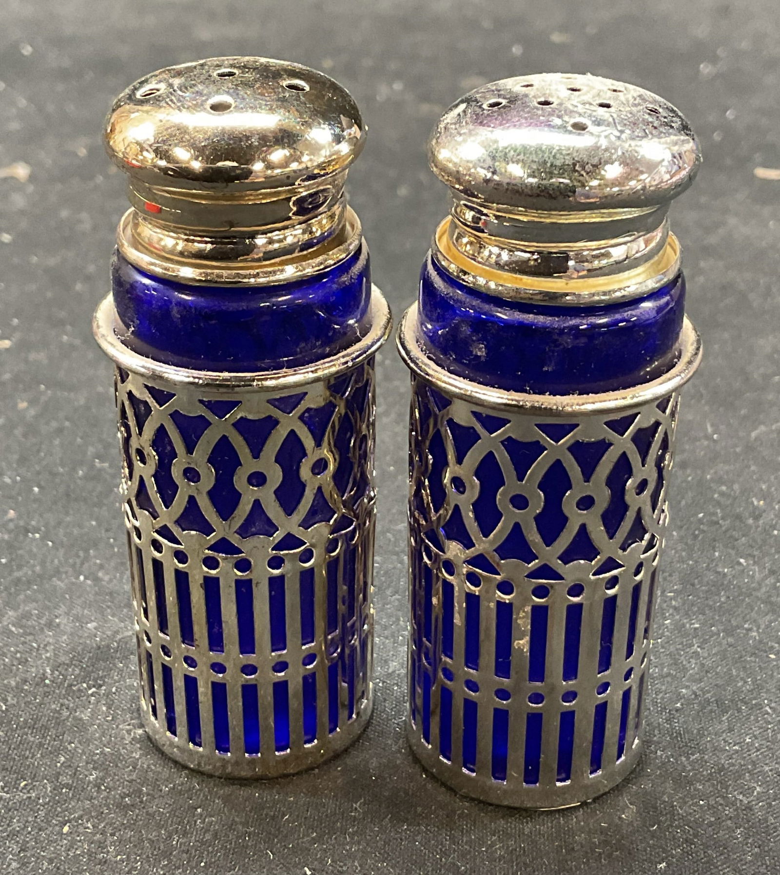 Set 2 Leonard Blue Silver Salt Pepper Shakers (1 of 6)