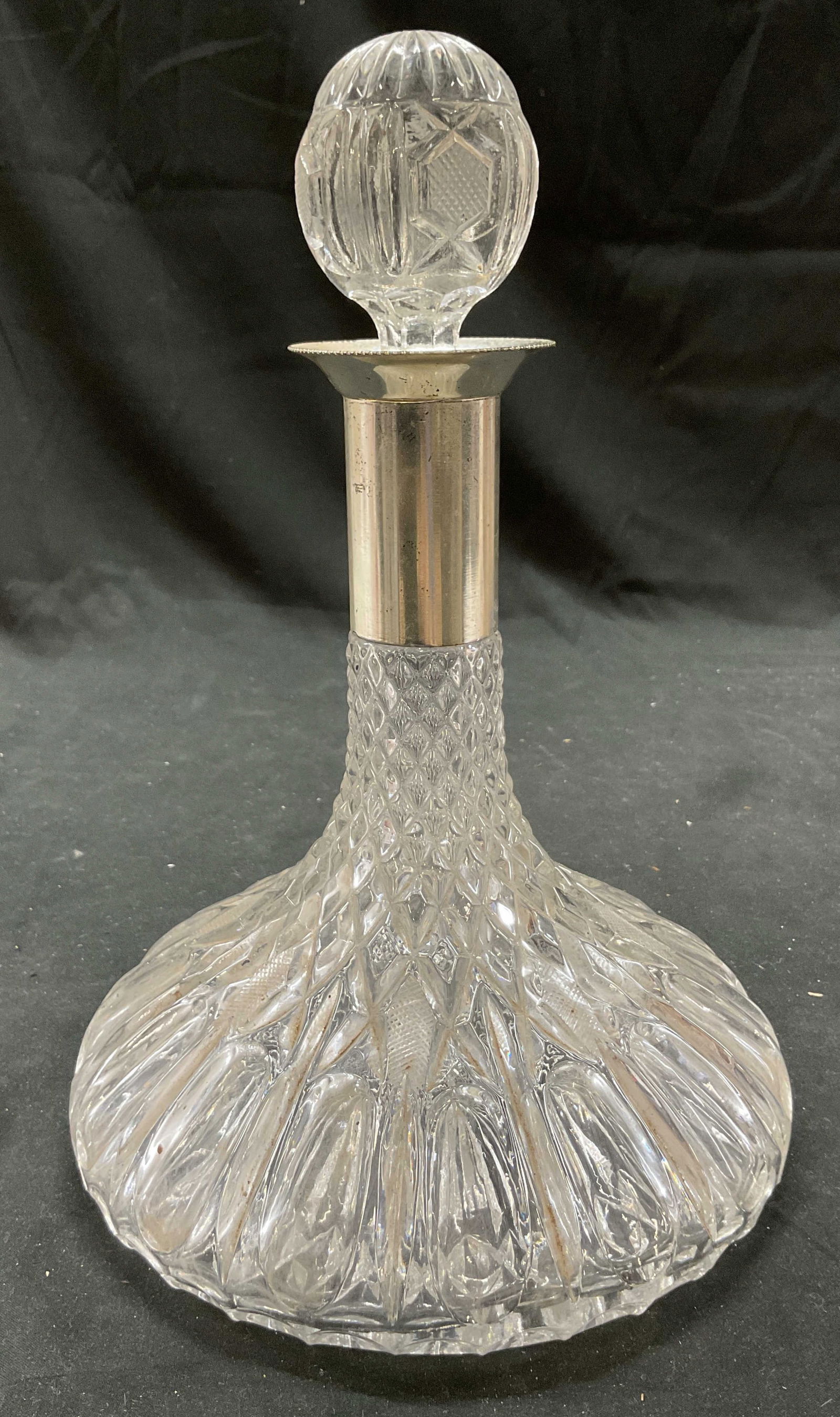 1950s MCM Cut Crystal Brandy Decanter Bottle (1 of 7)