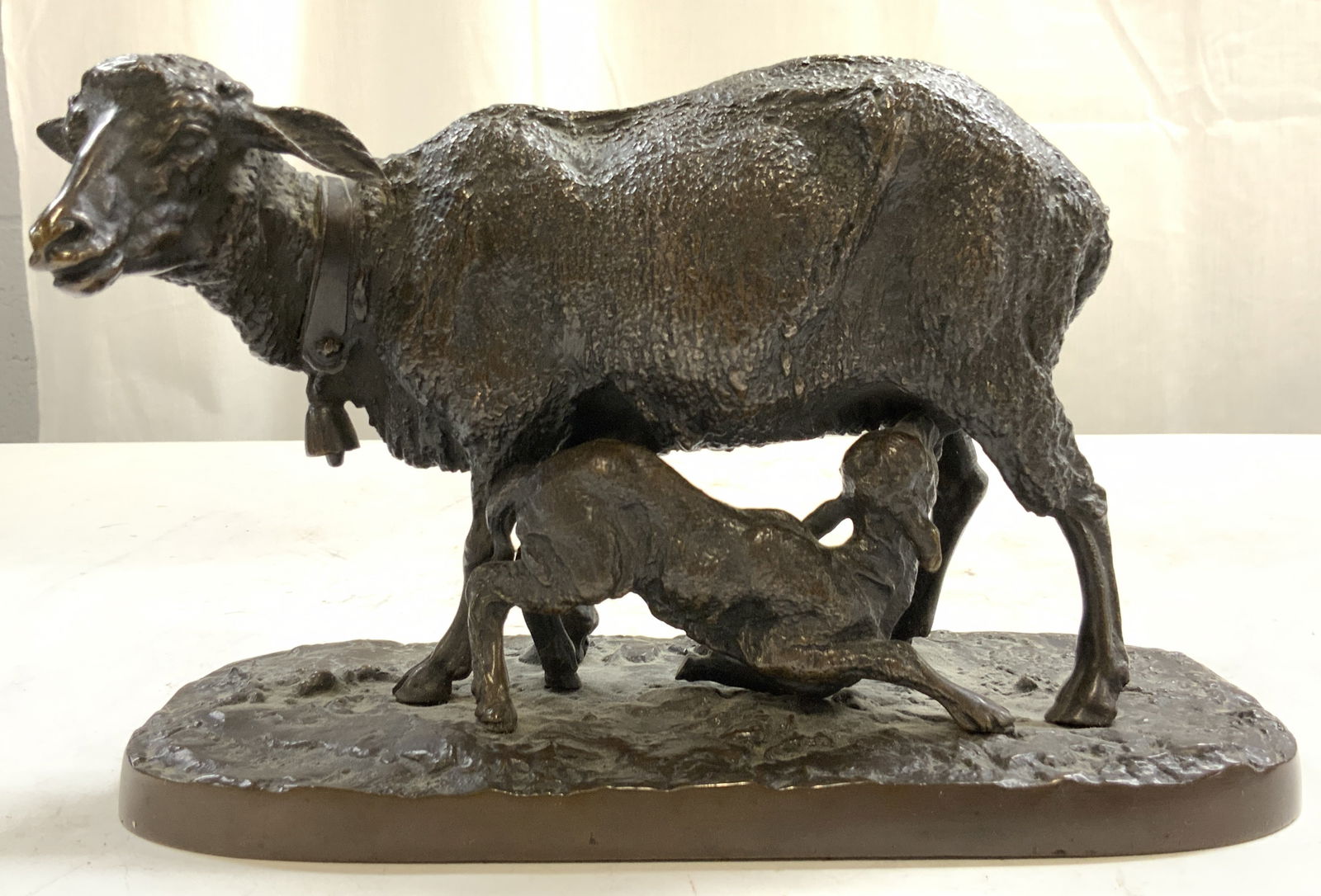 Attr PJ MENE EWE & LAMB Bronze Sculpture (1 of 12)