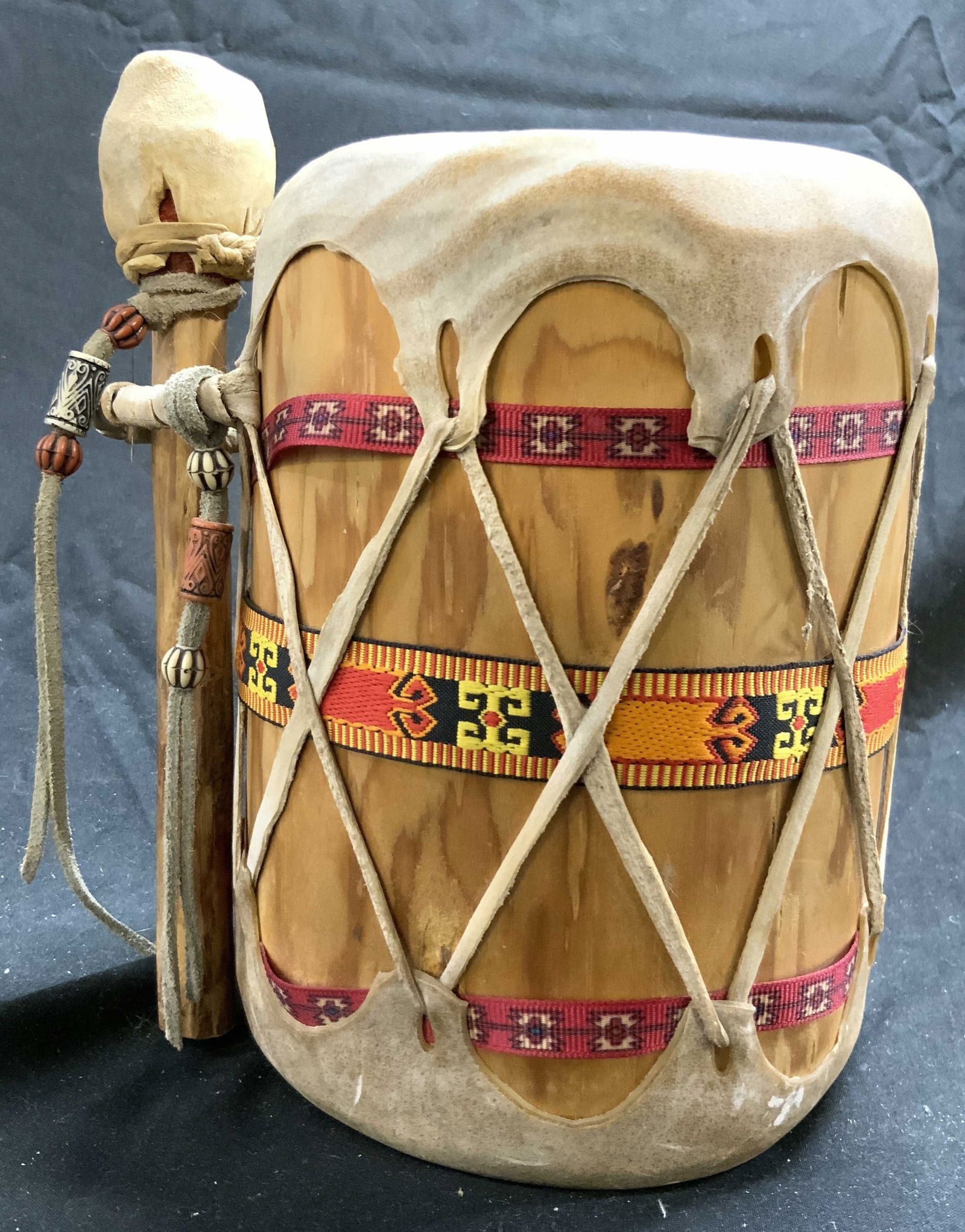 Dbl Ended Native American Pueblo Drum W Stick (1 of 8)