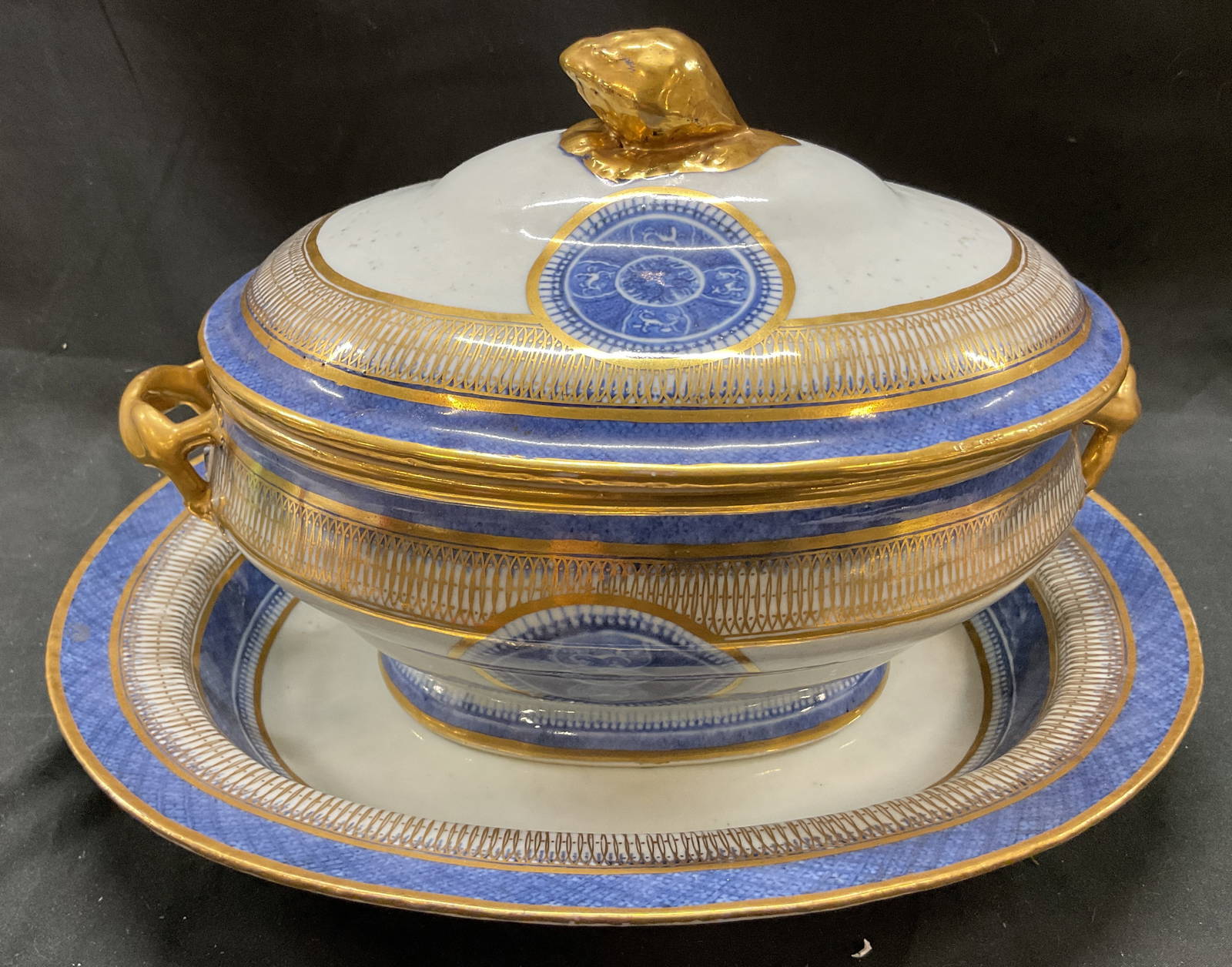 Antique Chinese Export Porcelain Tureen Underplate