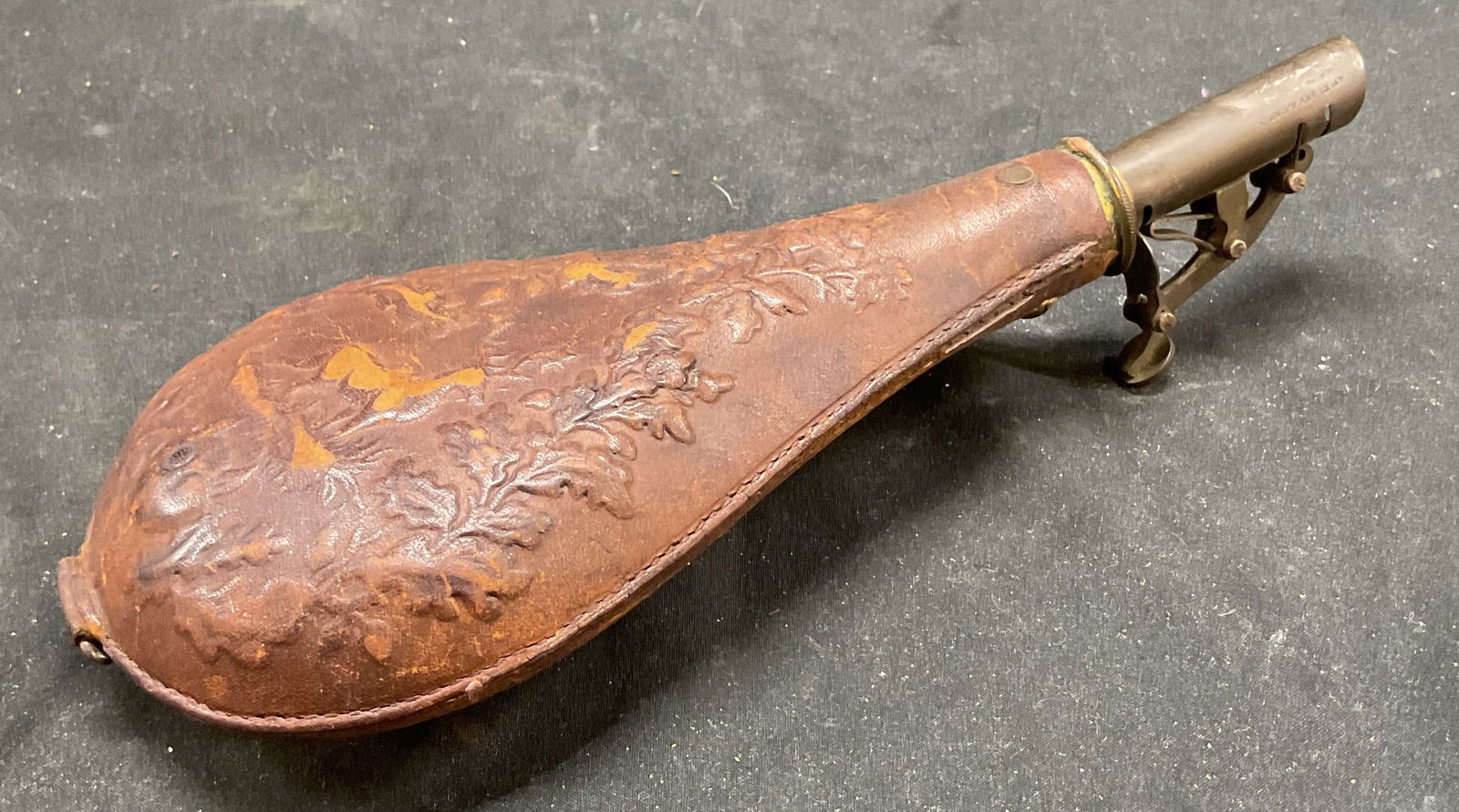 Antique Flask & Cap Co. Leather Black Powder Flask (1 of 6)