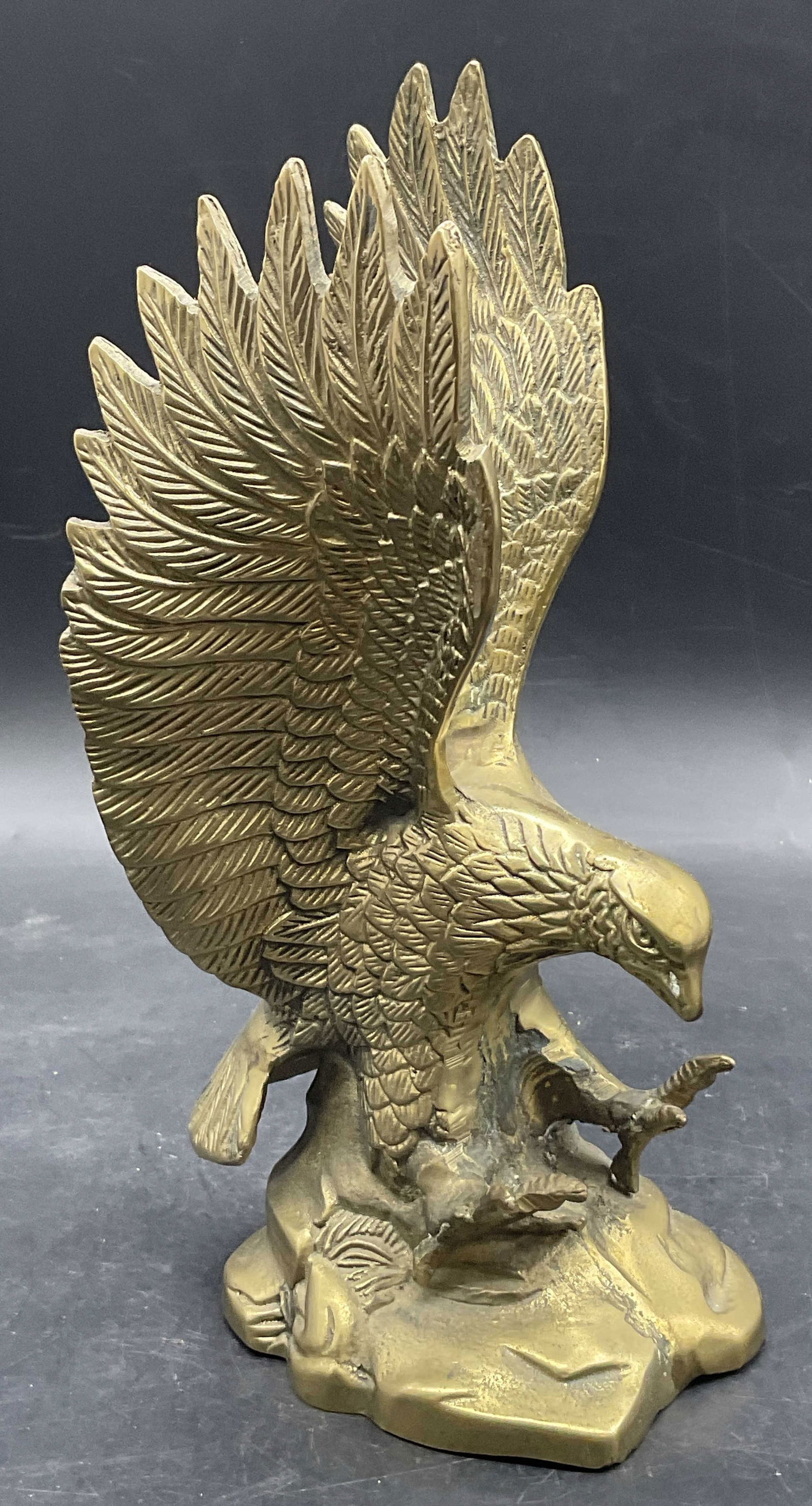 Vintage Brass Soaring Eagle Statue (1 of 9)