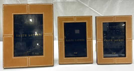 Lot 3+ RALPH LAUREN Home Garett Leather Frames