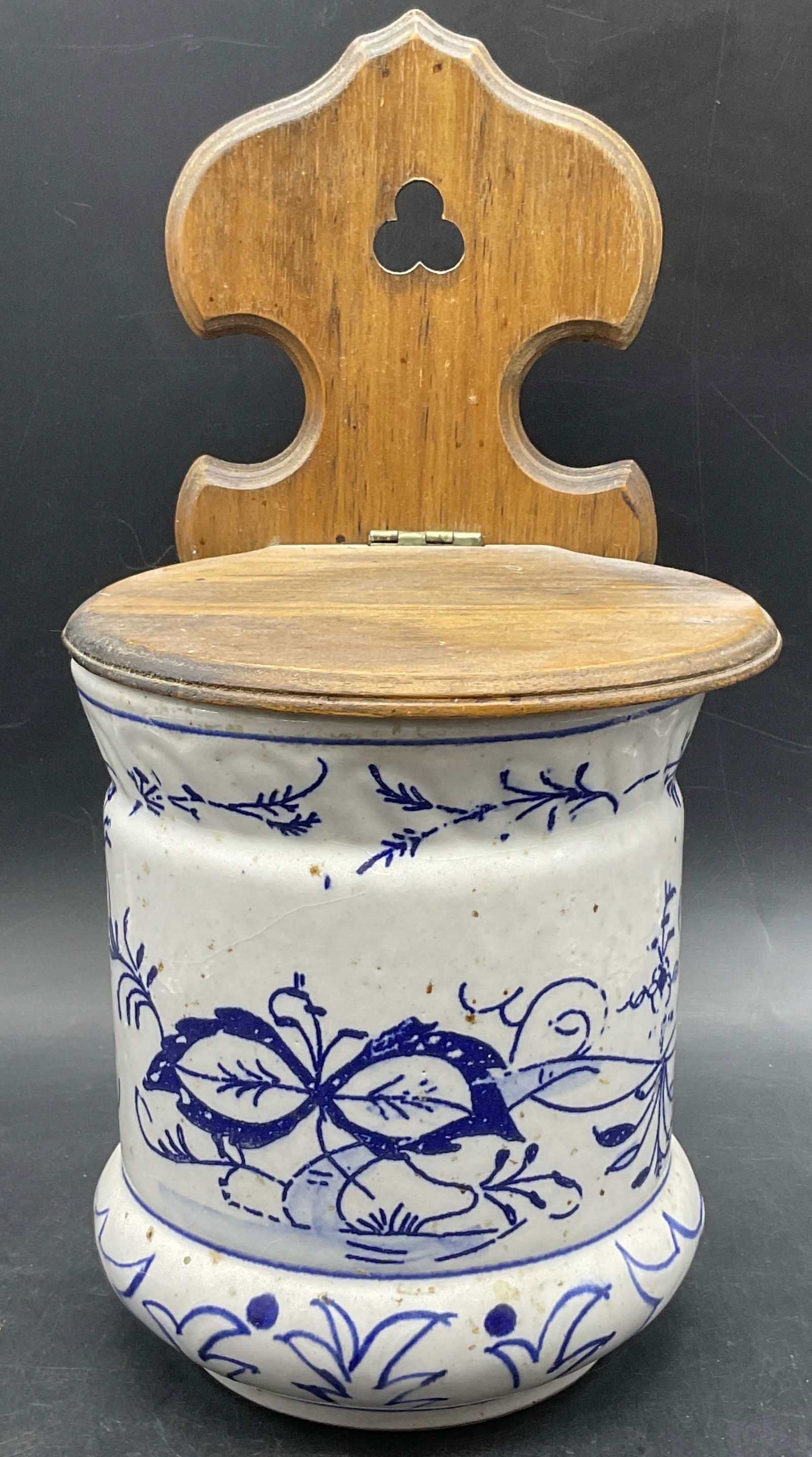 Vintage Hand Painted Ceramic Kitchen Storage, Lid (1 of 8)