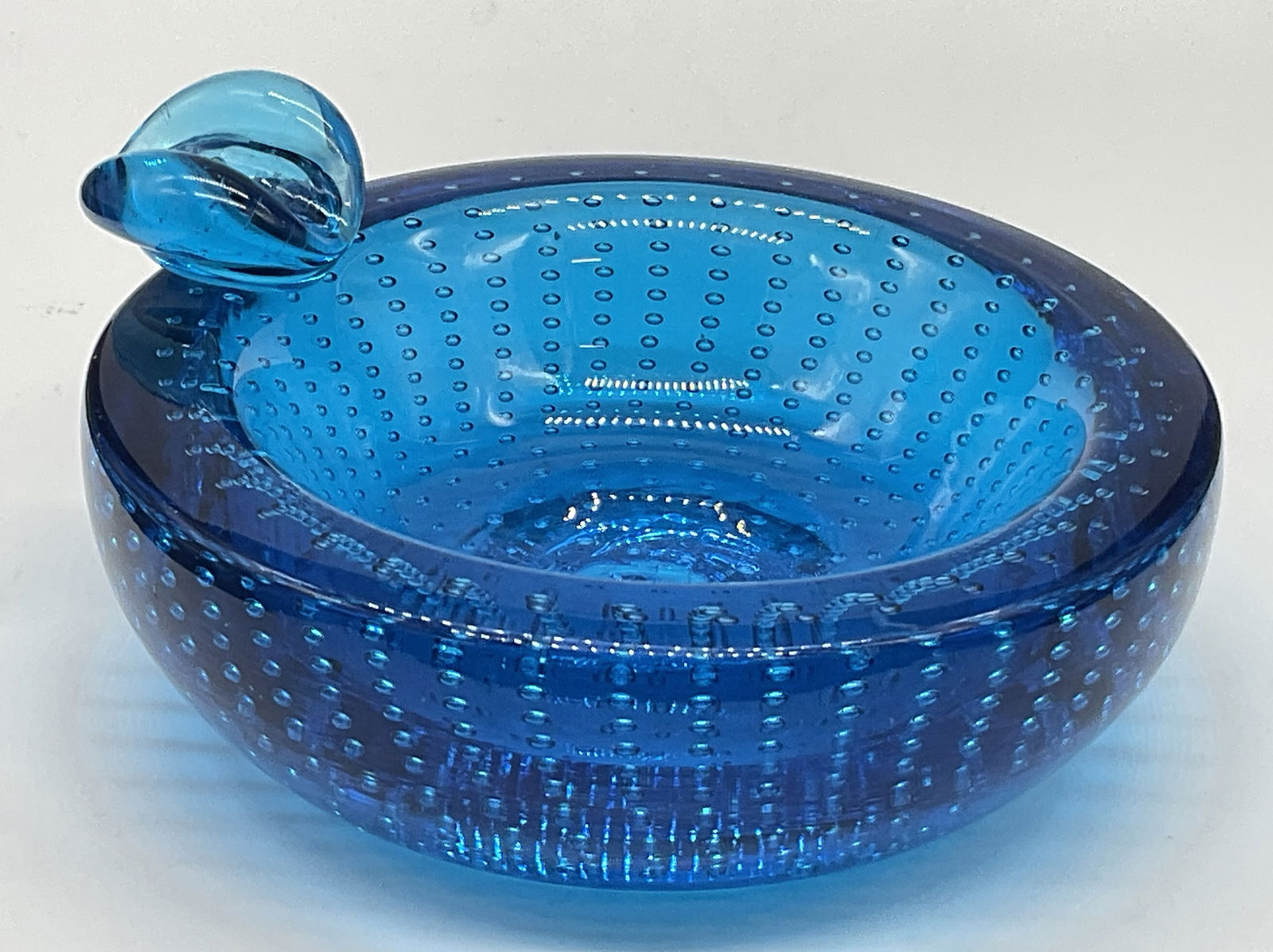 Vntg Murano Style Controlled Bubble Trinket Dish (1 of 9)