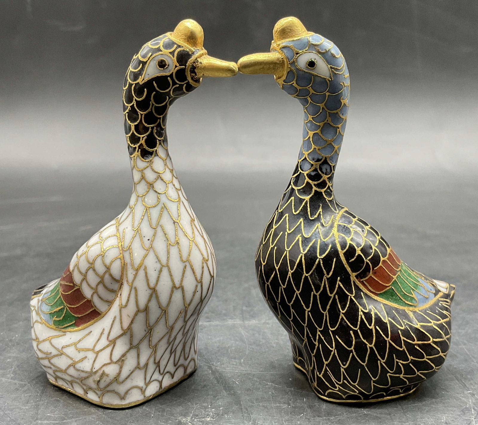 Set 2 Vintage Multicolored Cloisonne Bird Figurals (1 of 8)
