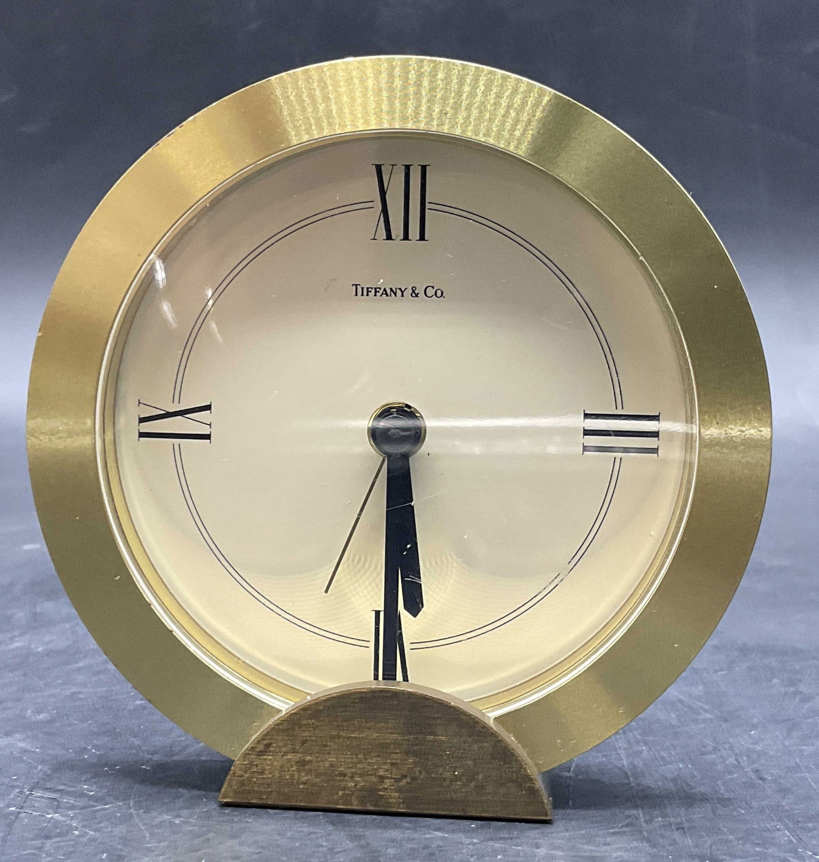 TIFFANY & CO. Brass Desk Clock, Swiss (1 of 7)