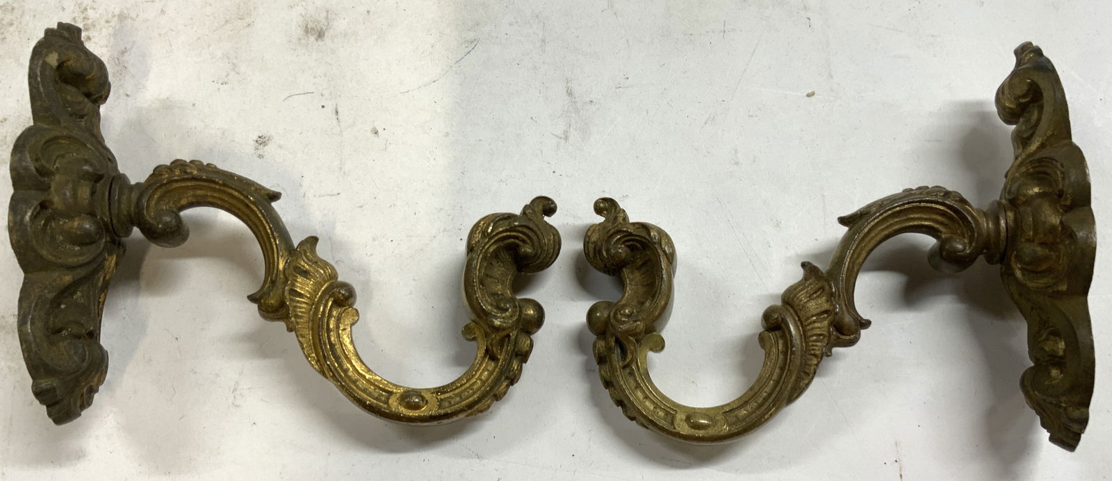 Antique Scrolled Brass Victorian Wall Hooks (1 of 8)