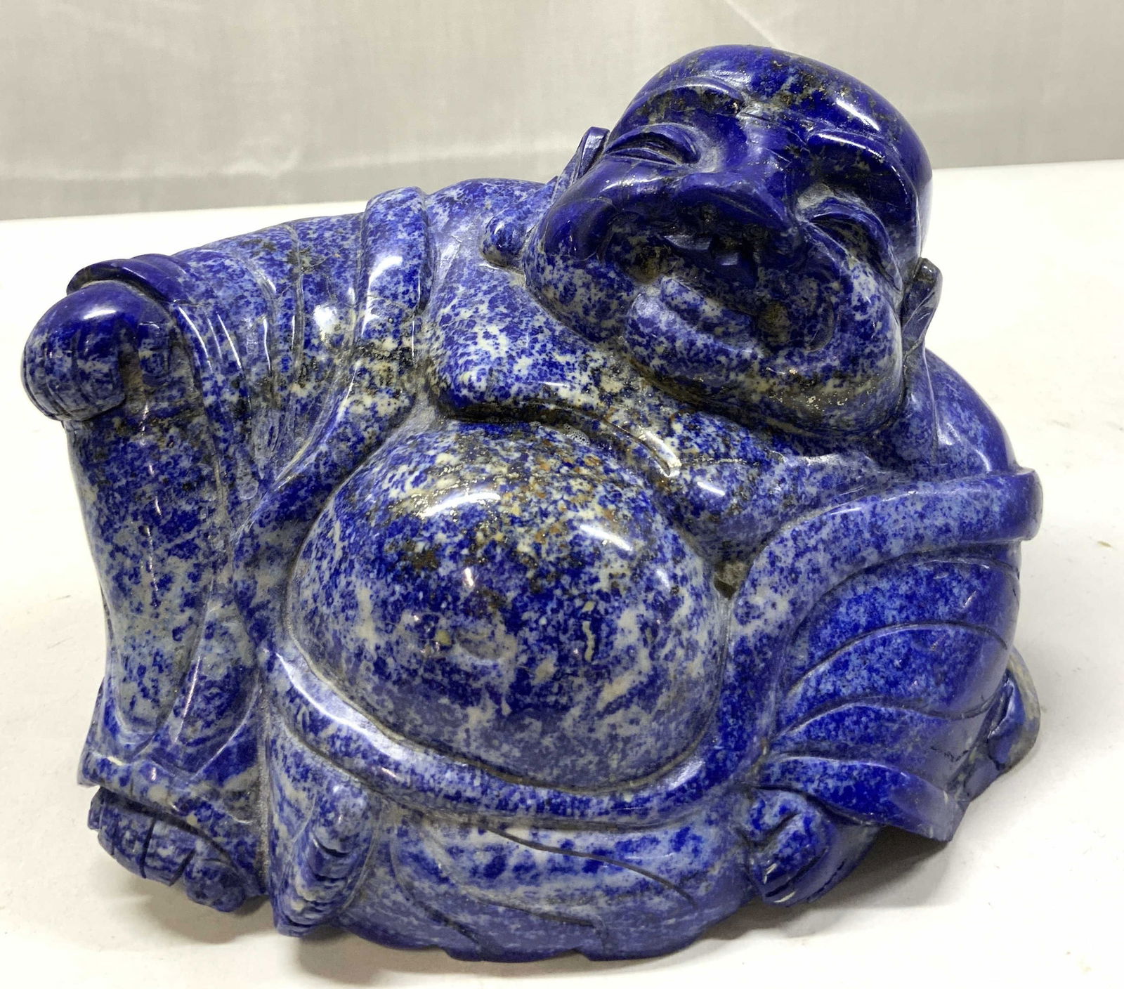 Lapis Lazuli Carved Sitting Buddha Statue (1 of 7)