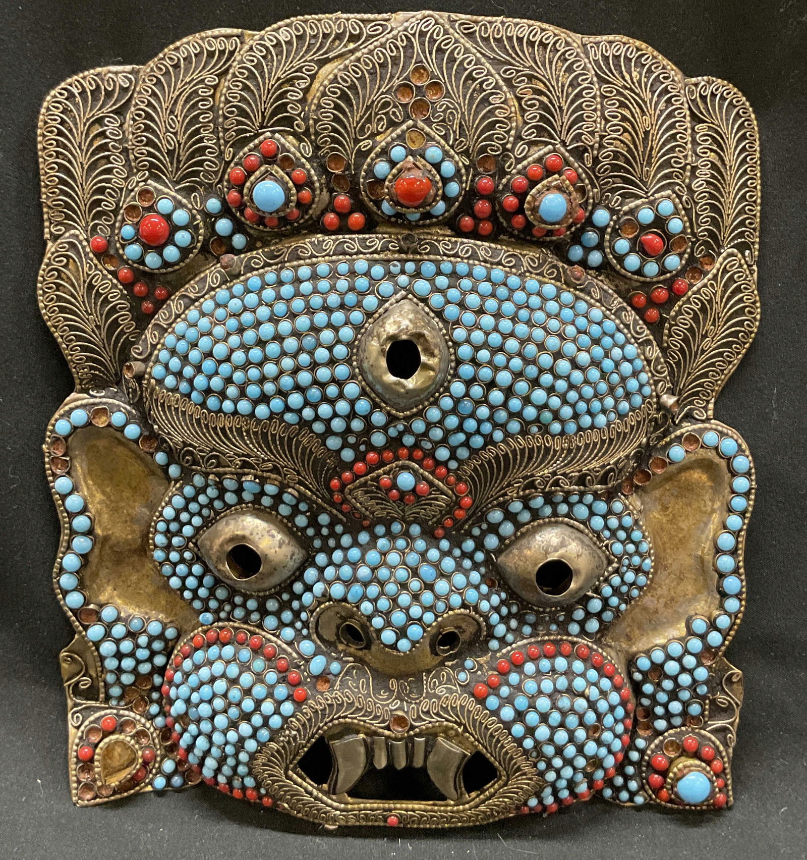 Tibetan Nepalese MAHAKALA Third Eye Hanging Mask (1 of 8)