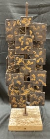 Abstract Metal Multi Plate Sculpture 23in