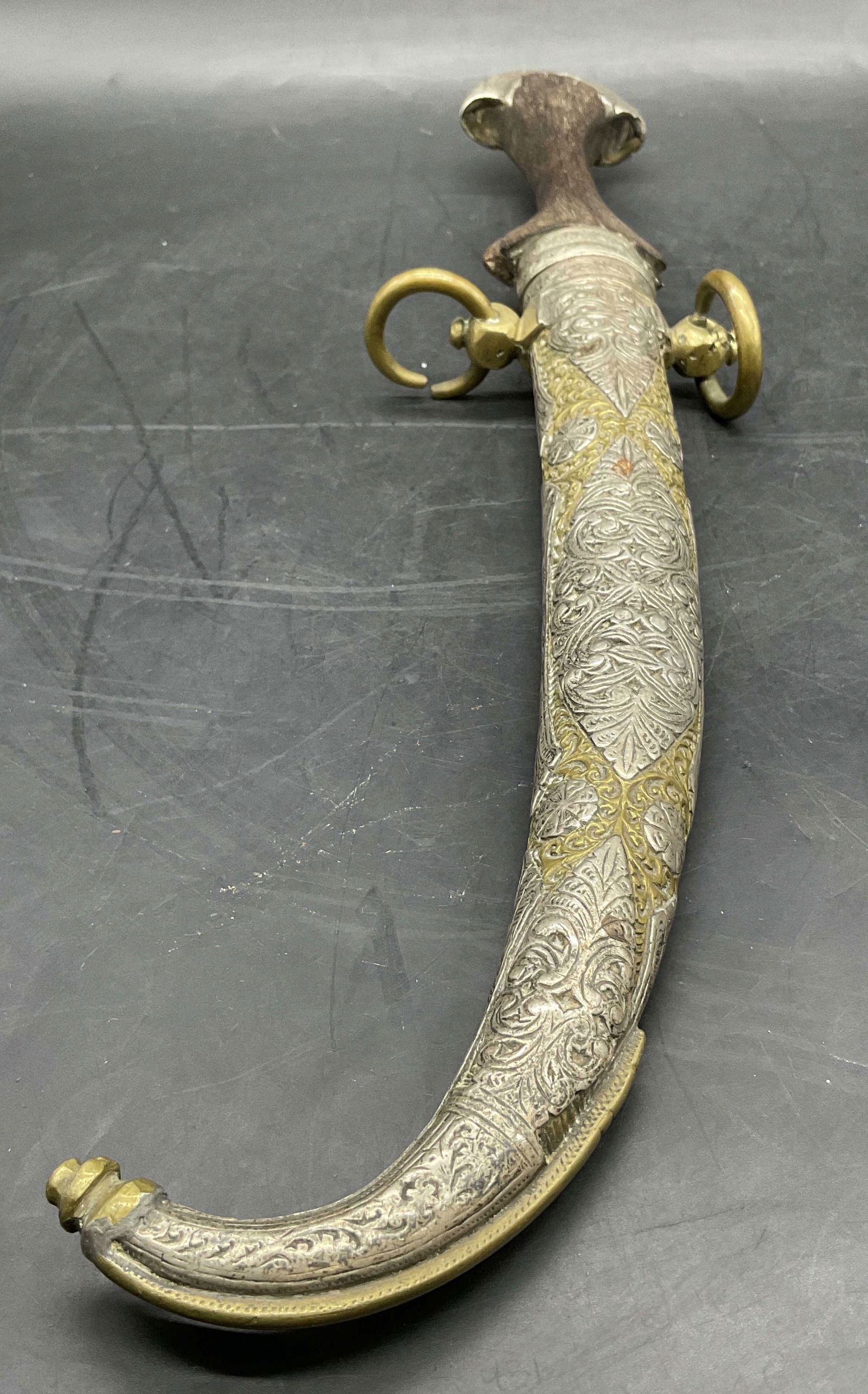 Vintage Wood Handled Metal Dagger W/ Sheath (1 of 10)