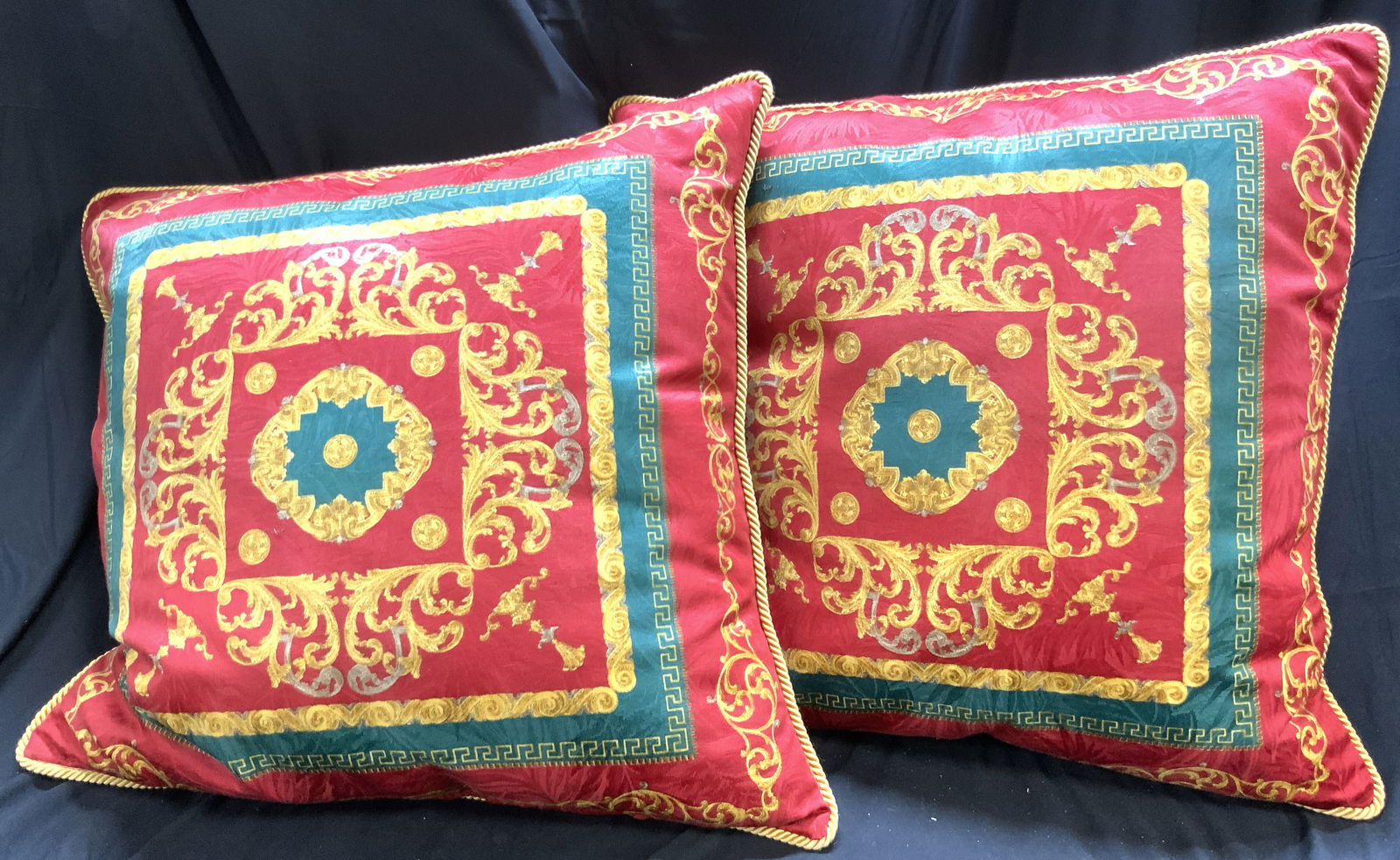 GIANNI VERSACE Pair Corded Edge Pillows (1 of 8)
