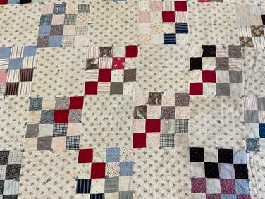Vintage Handmade Multicolored Quilt