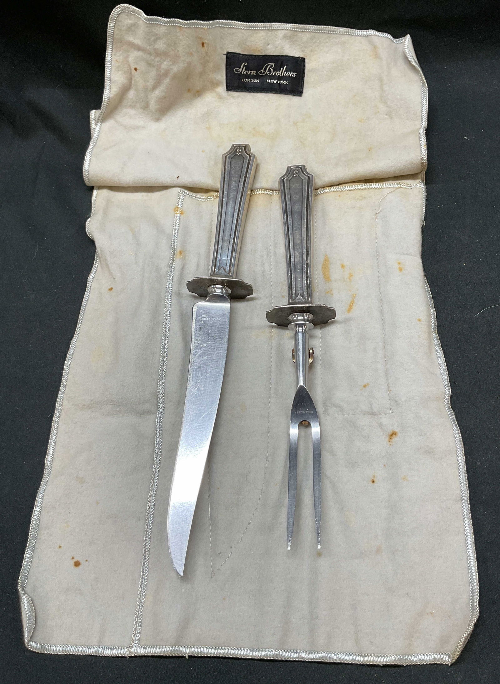 Antique Sterling Silver King Albert Carving Set (1 of 8)