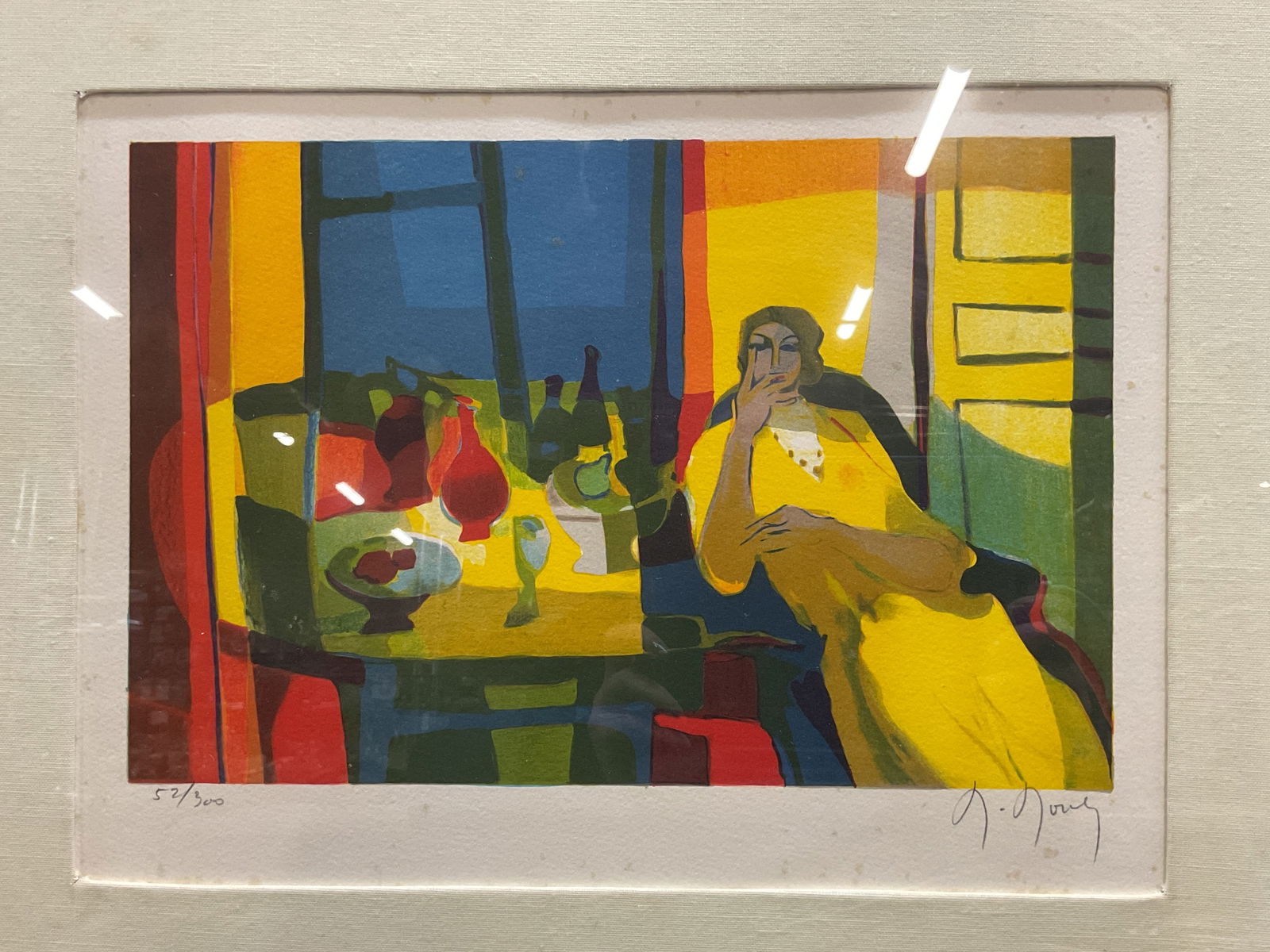 Signed Marcel Mouly Woman in Yellow Litho (1 of 8)