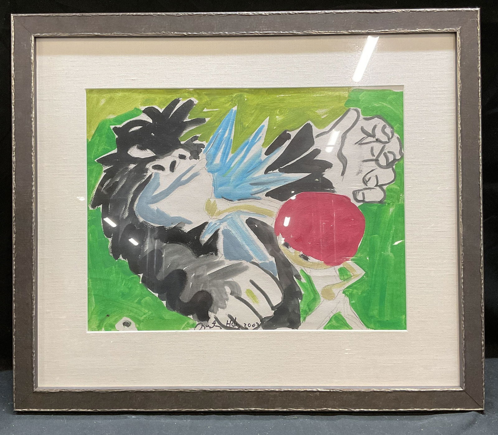 Framed Signed Abstract Figure Oil Painting (1 of 6)