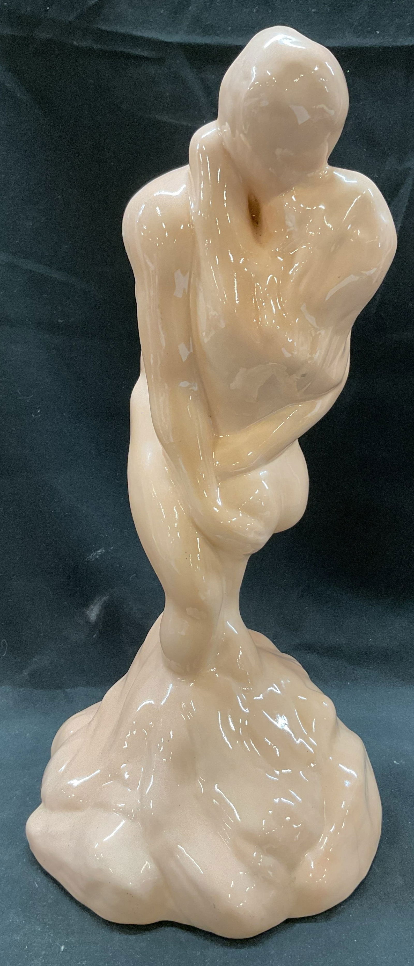 Vtg MCM Ceramic Lovers Couple Kissing Sculpture (1 of 7)