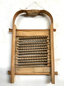 Antq Wooden Salesman Sample Washboard / Grater