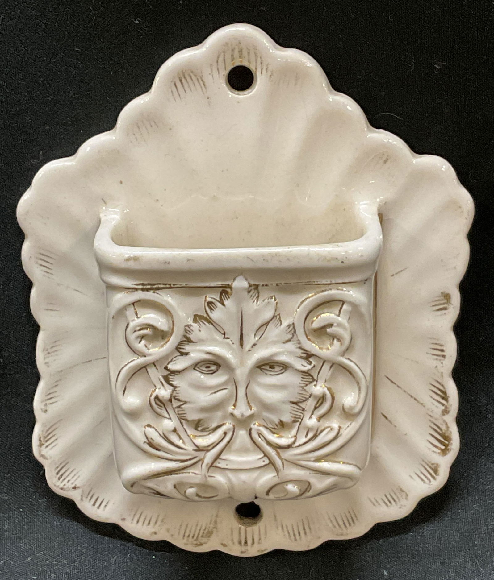 Vtg Mid Century Green Man Ceramic Match Holder (1 of 7)