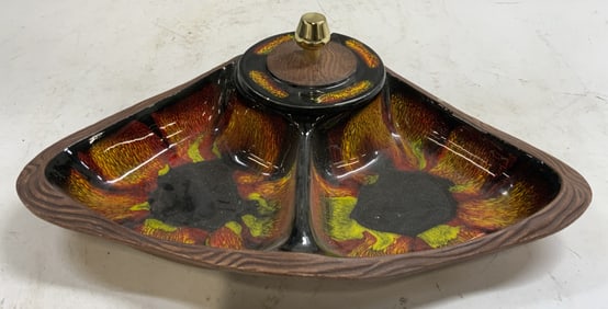 Sequoia Ware Vtg Crmc Platter W Bowl Lid USA 14in