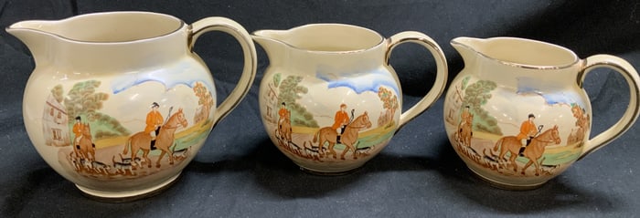 Set3+ SADLER Scenic Porc Cream Pitcher ENGLAND