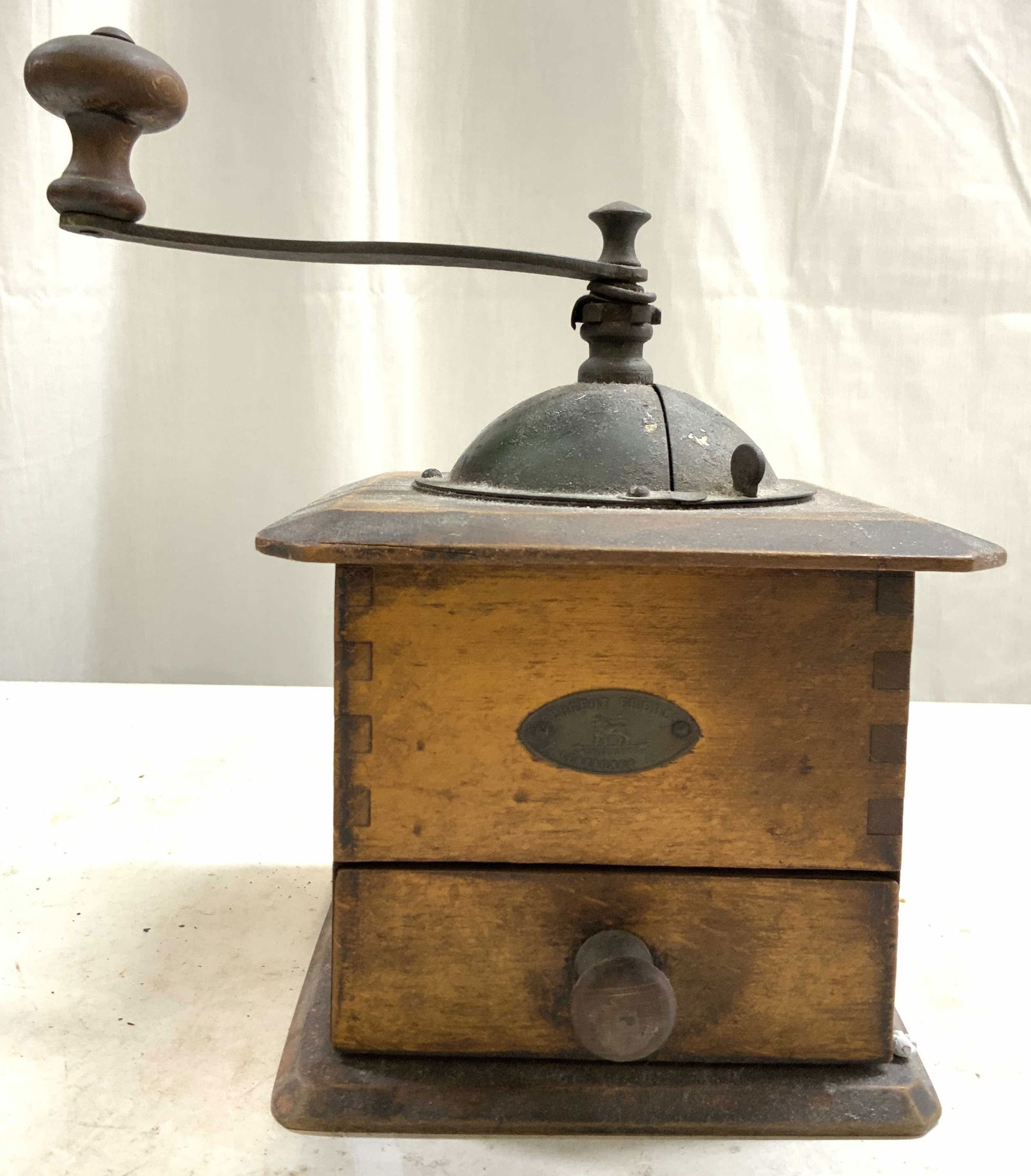 PEUGEOT FRERES Antq Wood & Metal Coffee Mill (1 of 8)