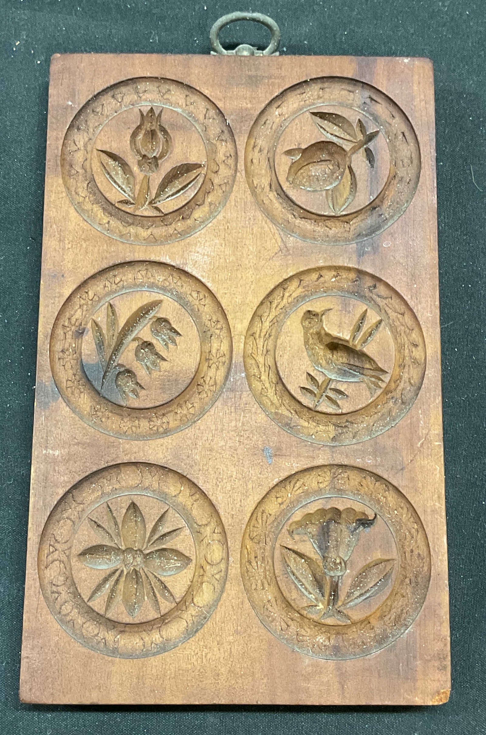 Antique Springerle Flower Bird Cookie Mold (1 of 7)