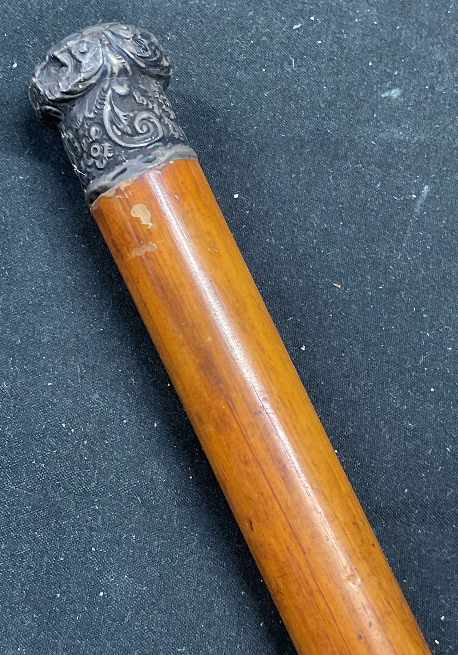 Signed Sterling Silver Tipped Wood Cane (1 of 6)