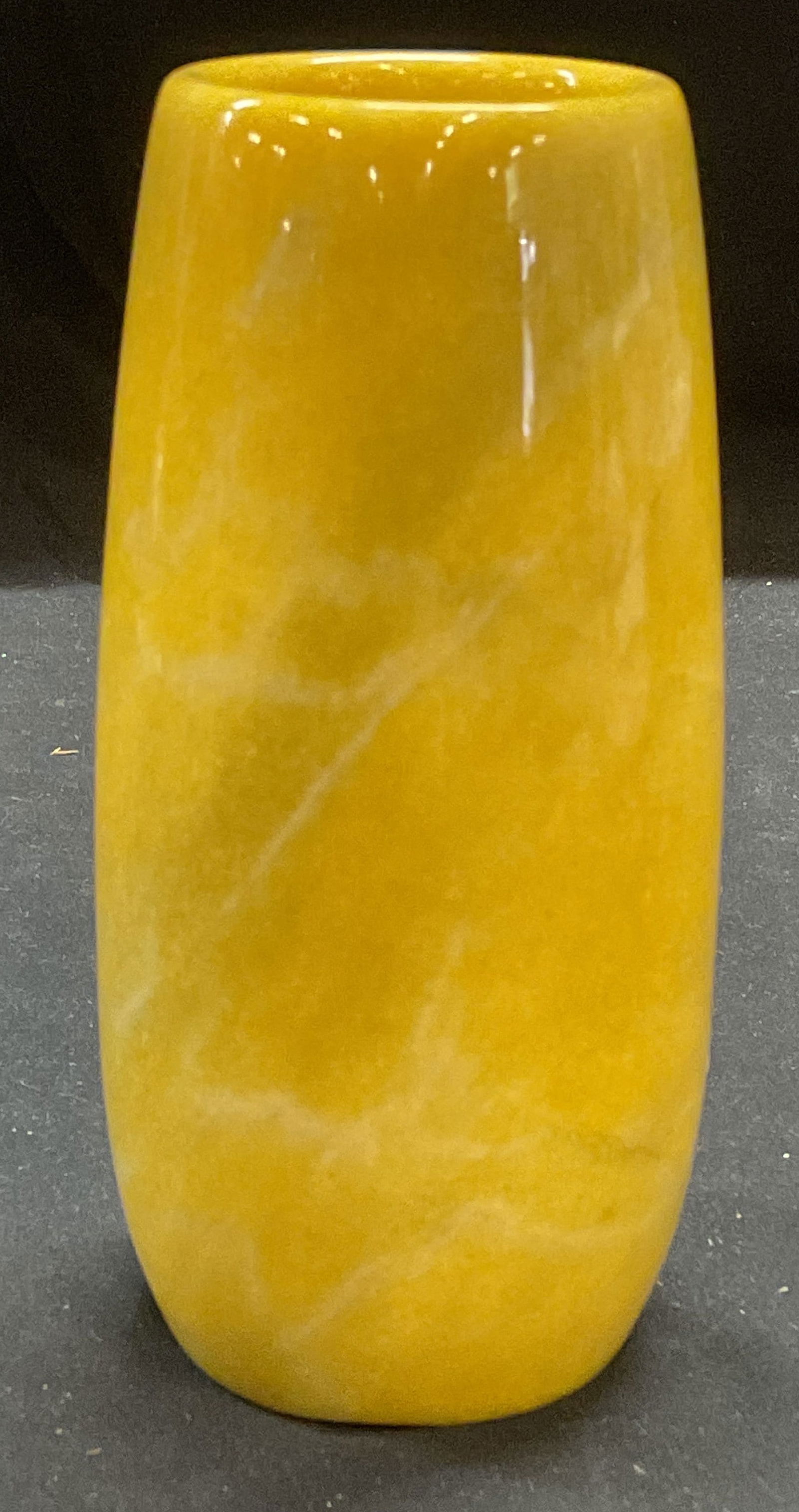Carved Yellow Semiprecious Stone Vase (1 of 6)
